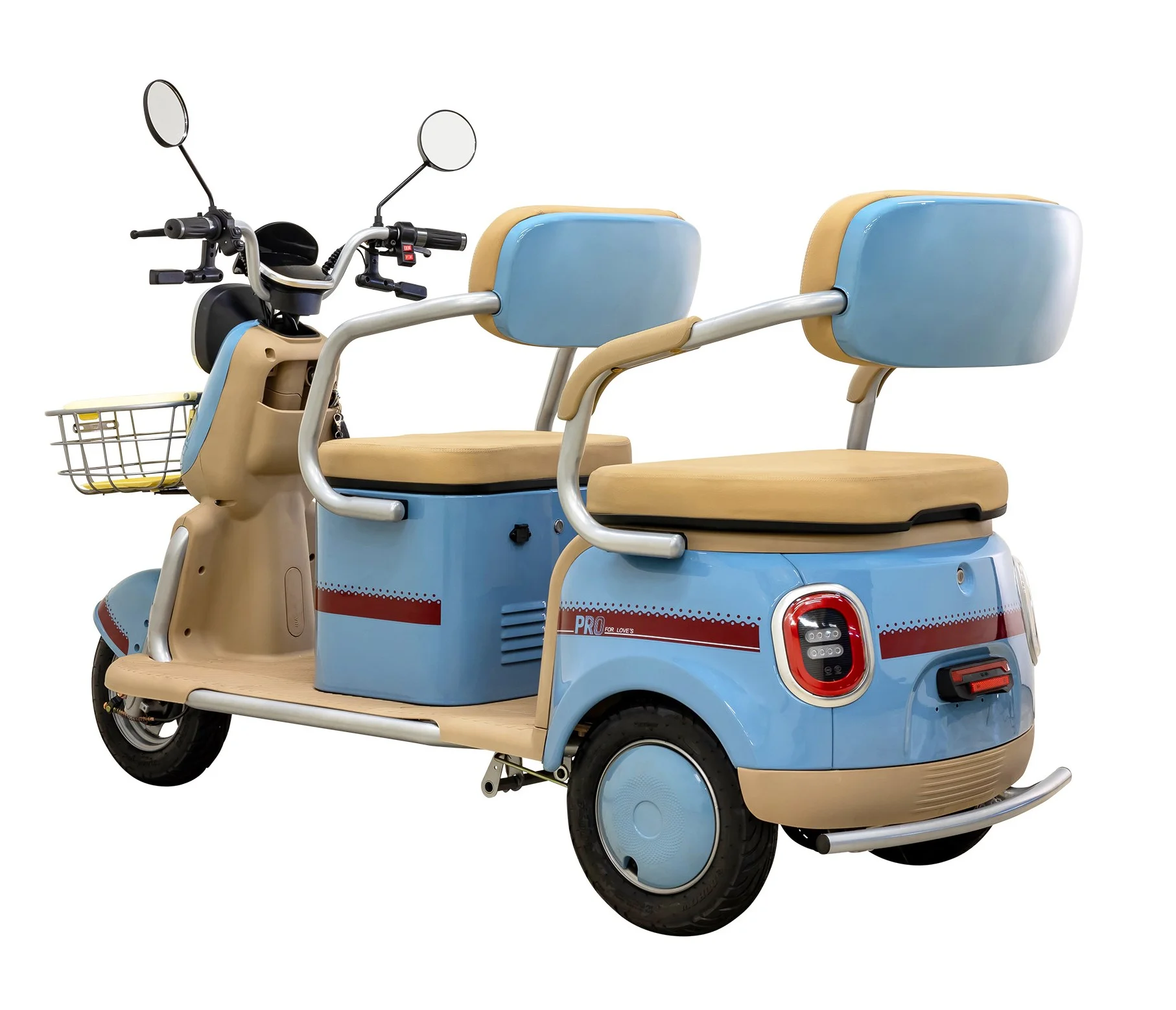Massimo MGC E-Trike 3-Wheel Electric Cart – 17 MPH, 2-Seater Adult Scooter – Blue - Image 10