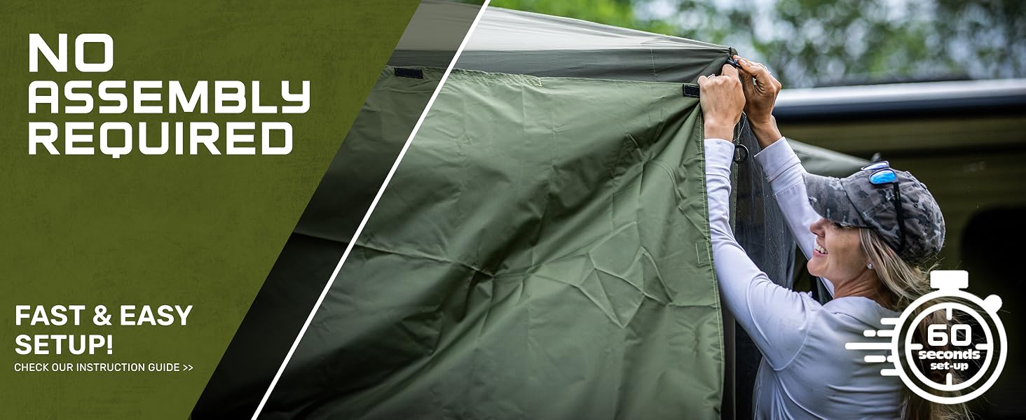 Clam PortableCanopy Shelter, Brown w/ Clam Quick Set Wind & Sun Panels (3 Pack)