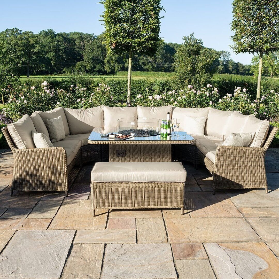 Royal U Shaped Sofa Set with Fire Pit Table