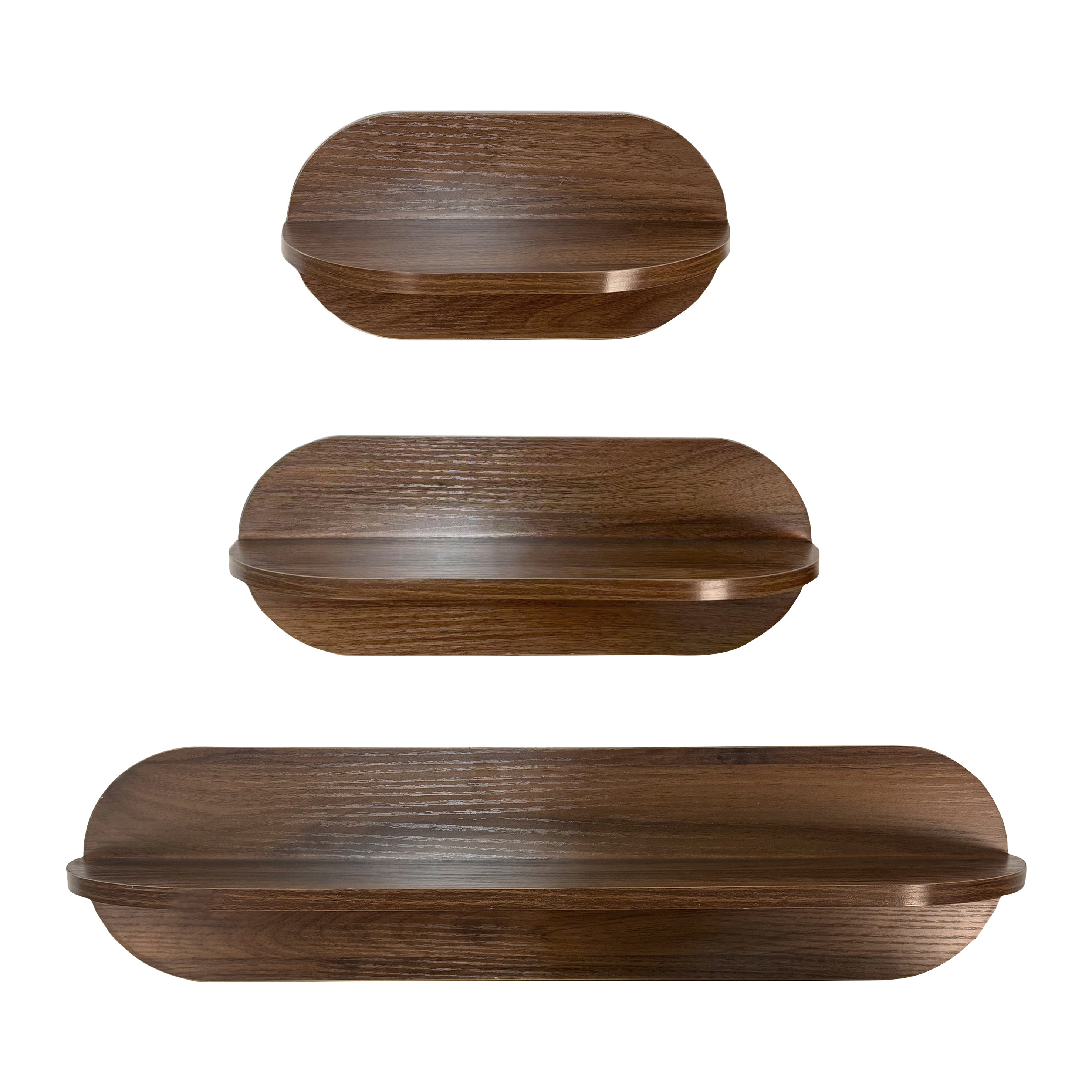 Blokker Trevo Wandplank - Set van 3 - Walnoot