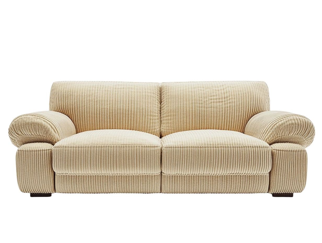 Sofá de 2 plazas en pana beige