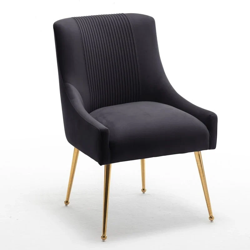SEYNAR Set of 6 Modern Glam Boucle Velvet Dining or Vanity Chairs with Rear Handle
