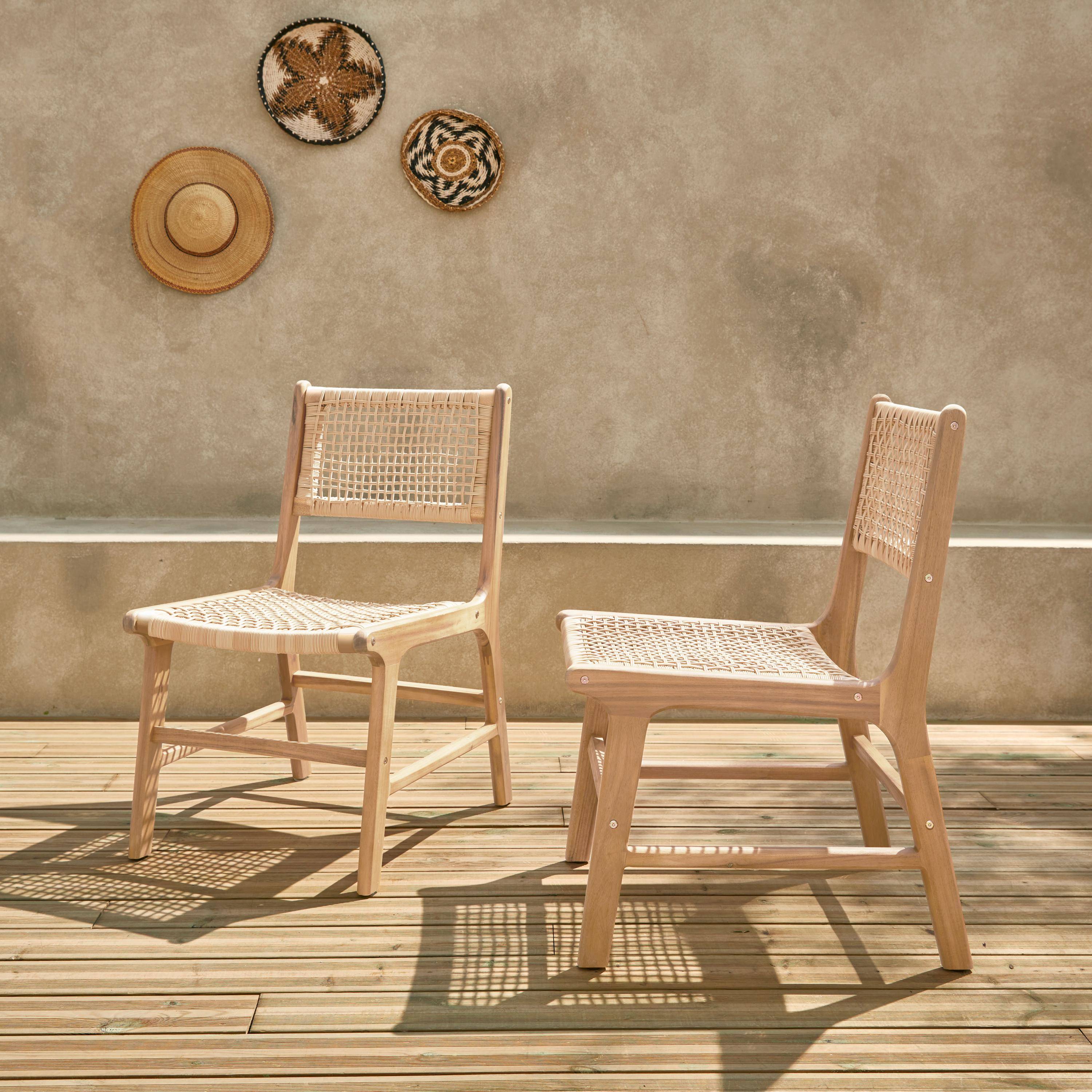 Ocara - Silla de caña y madera, set de 2