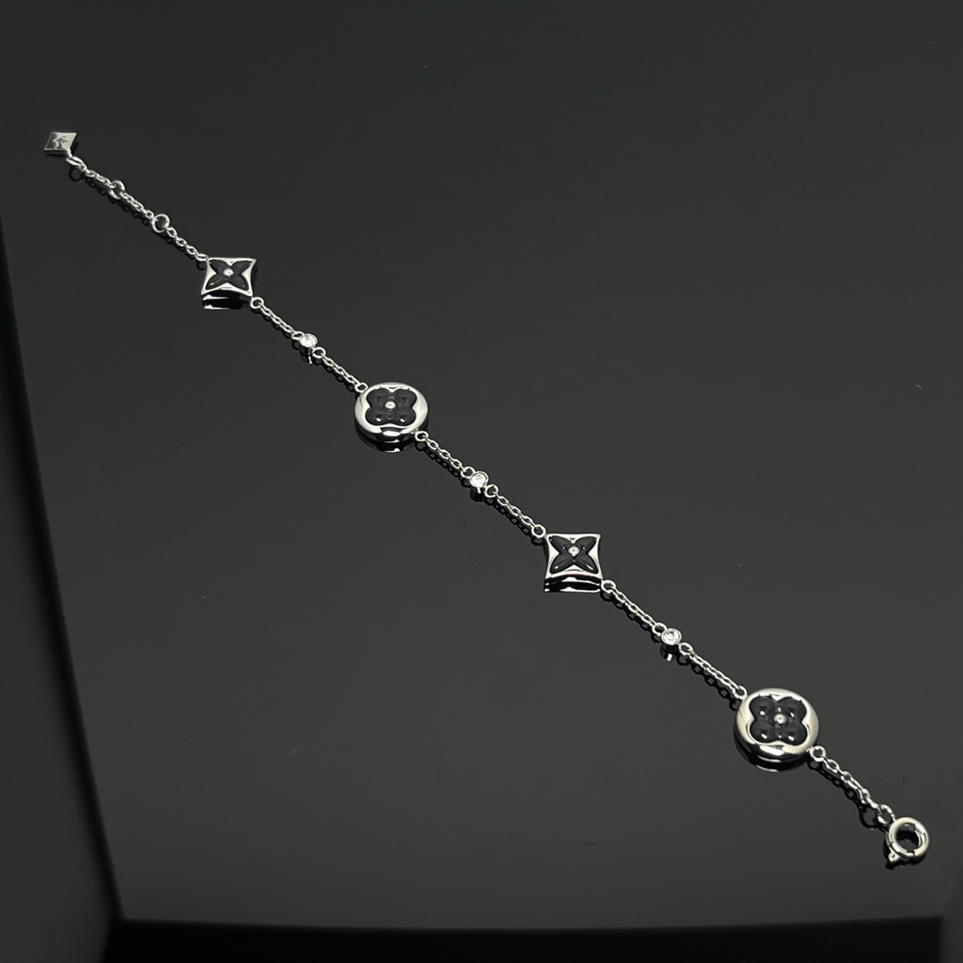 Louis Vuitton Black BB Star Sun Blossom 4 Motifs Bracelet - Original Replica Club