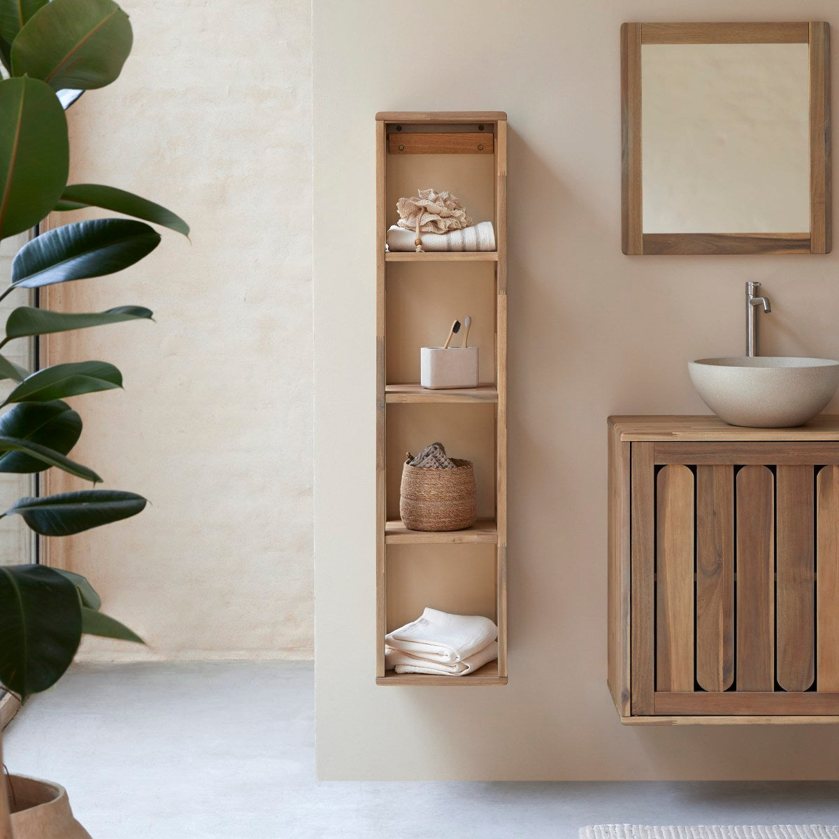 Tikamoon - Kolomkast van acaciahout 130 Lila