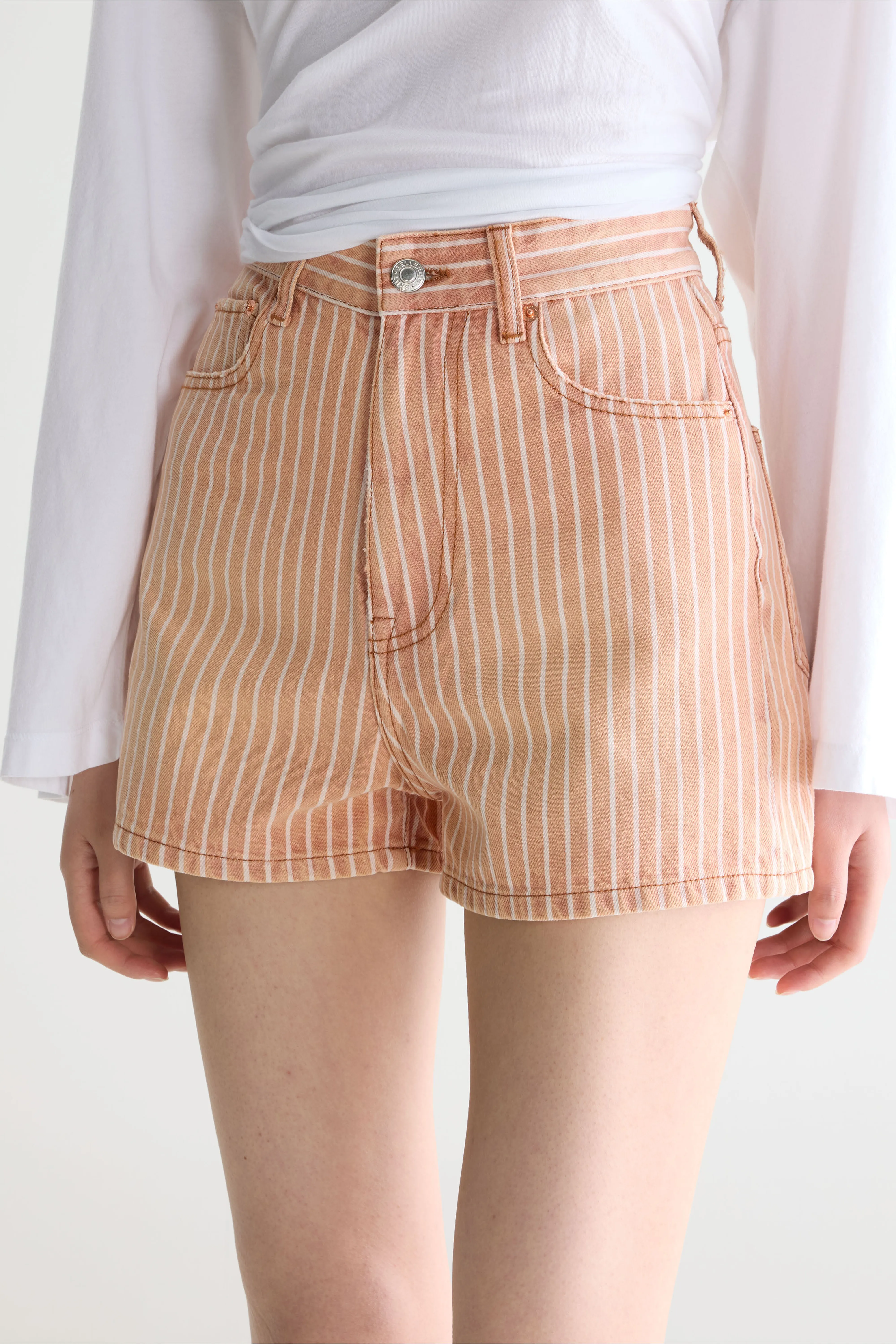 Bellerose Party wide denim shorts (261 / W / STRIPE E)