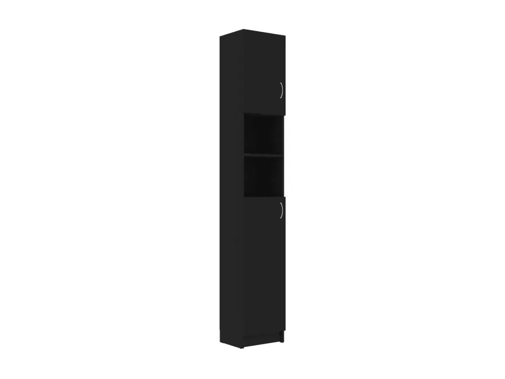 Armario de baño Alkifurniturees contrachapada negro 32x25.5x190 cm HEPQ63288