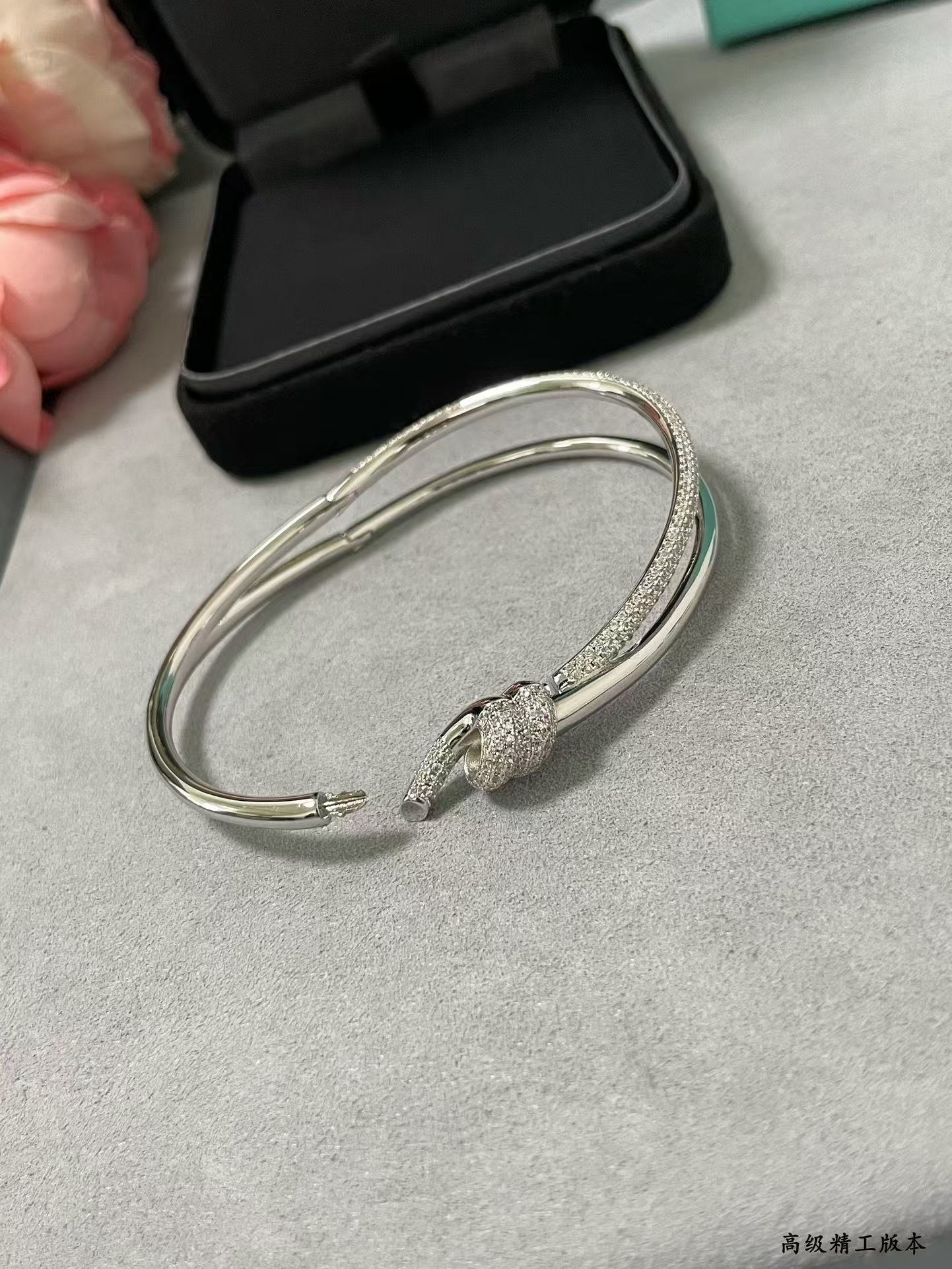Tiffany Knot Double Row Hinged Bangle Bracelet - Original Replica Club