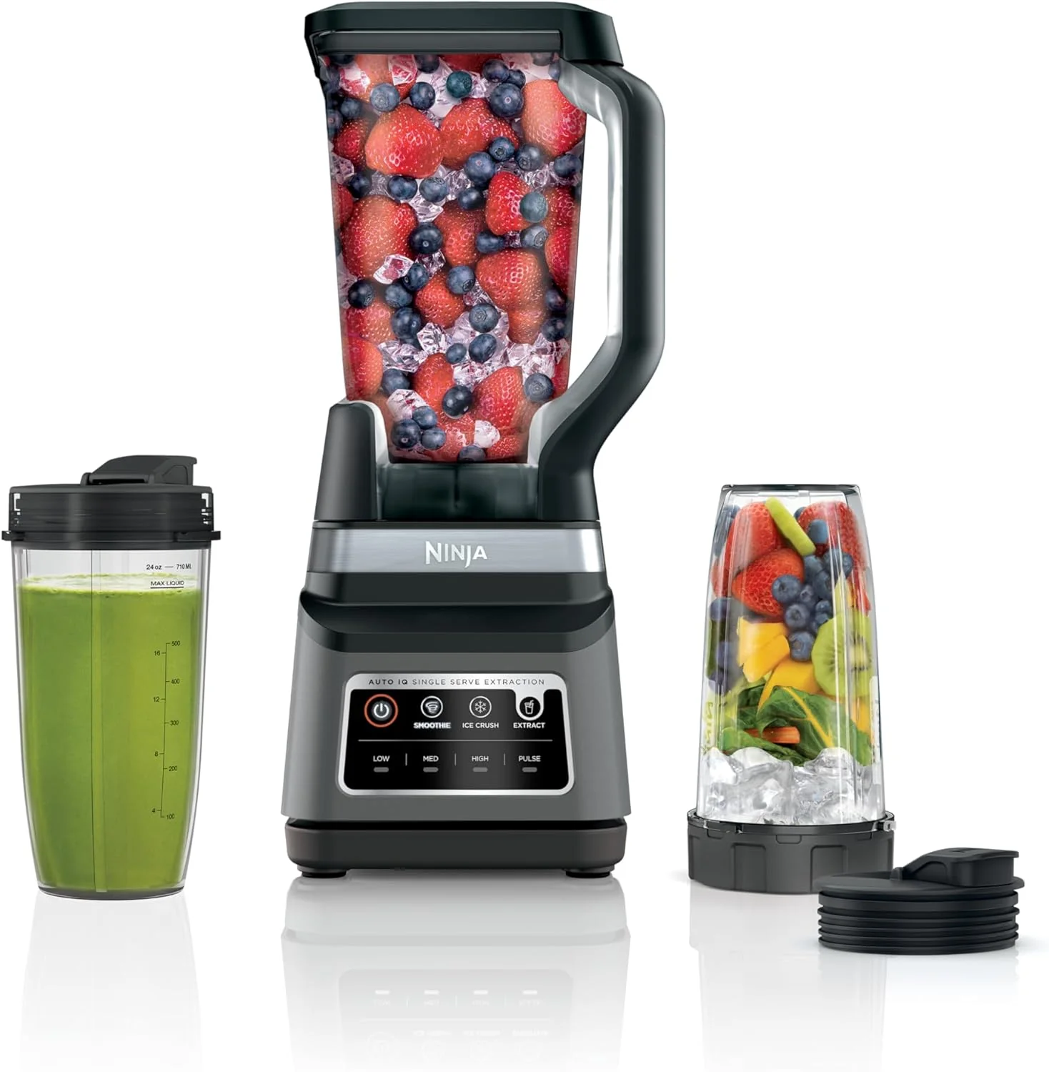 Ninja Professional Plus Blender | Max Power Smoothie Blender, Ice Cream Maker, Frozen Drink Mixer & Margarita Machine | 3 Auto IQ�?Presets, 1400 W, 72oz Total Crushing Pitcher | Dark Grey, BN701