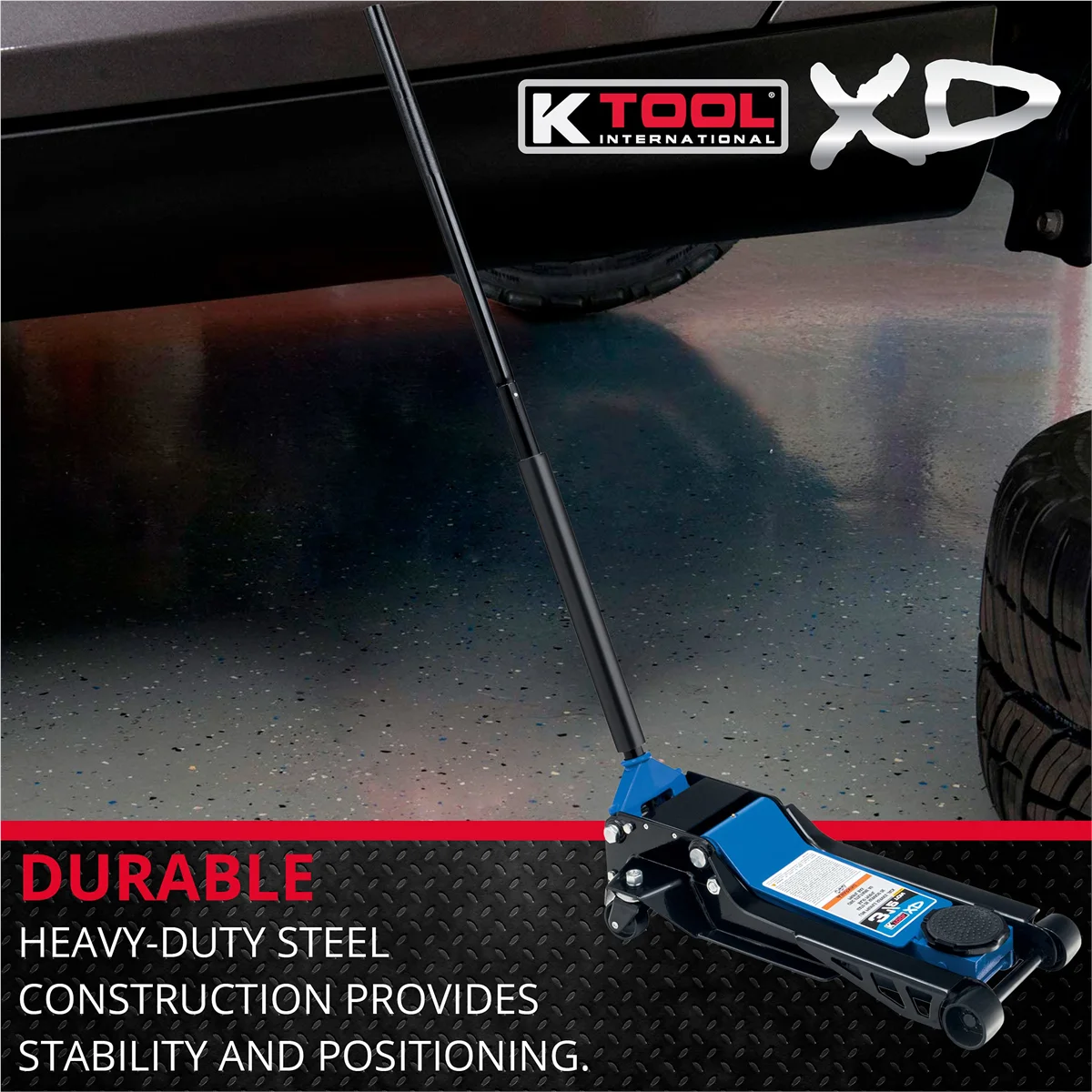 K-Tool INT022 3.5 Ton Low Profile Service Jack; Dual Pump Piston - Image 6