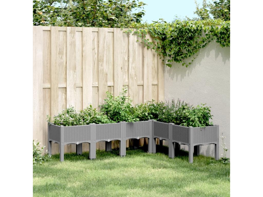 Decoratodo con patas PP gris claro 160x120x42 cm