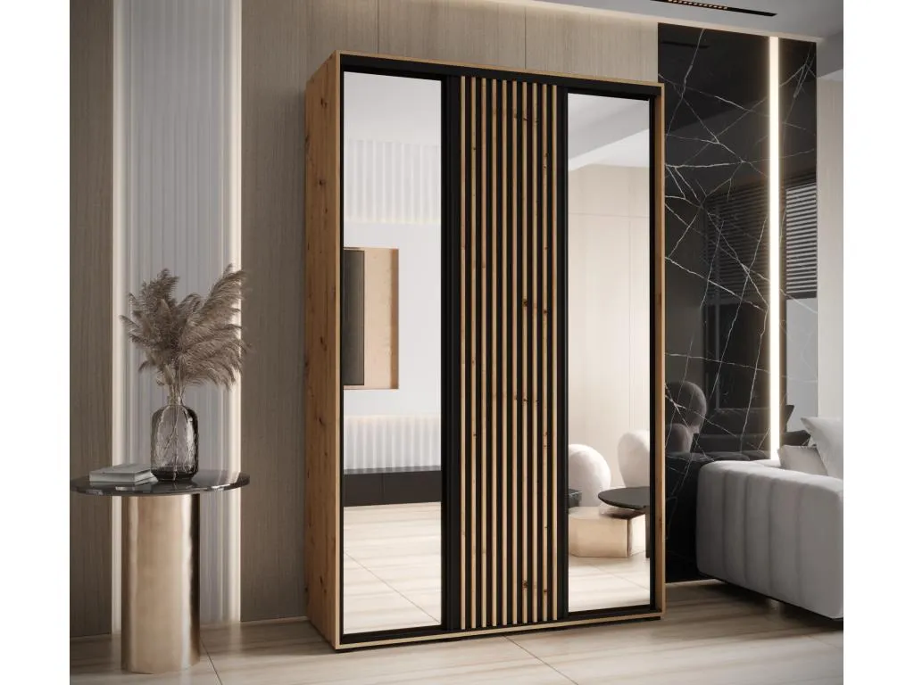 ARMARIO Andreuworldcasa 2 DE PUERTAS CORREDERAS 235.2/150/60 3 puertas (artisan/negro)