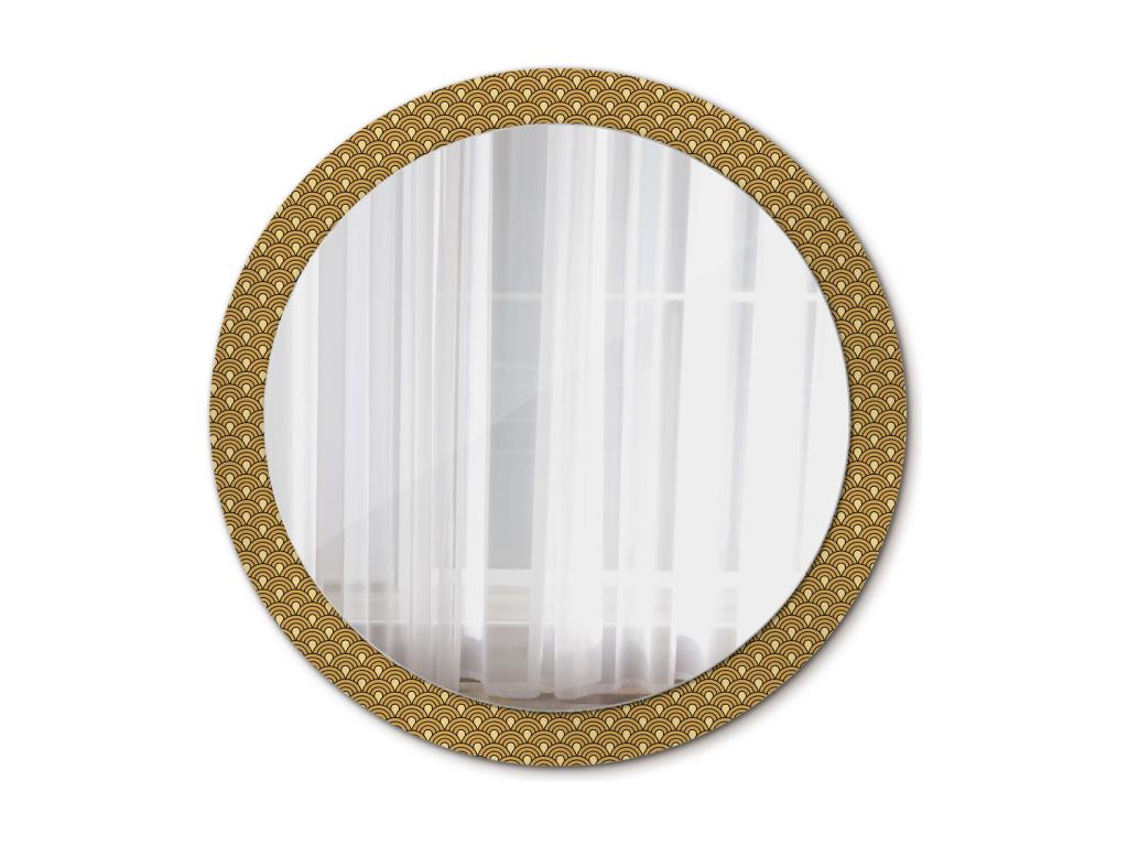 Espejo decorativo redondo - Estampado retro - 90cm