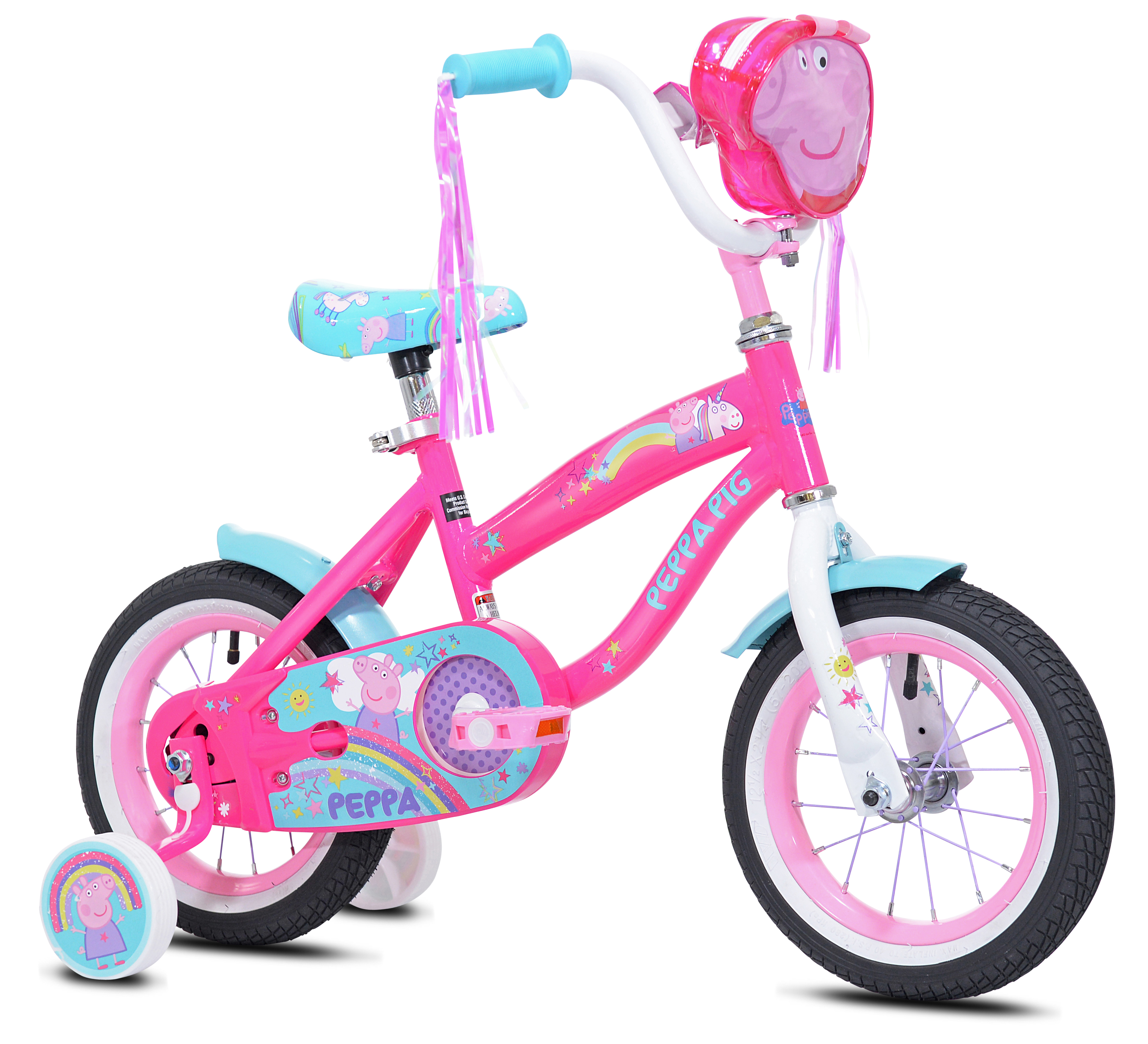 Bicycles Peppa Pig 12" Girl's Child Bicycle, Pink/Blue - Image 2