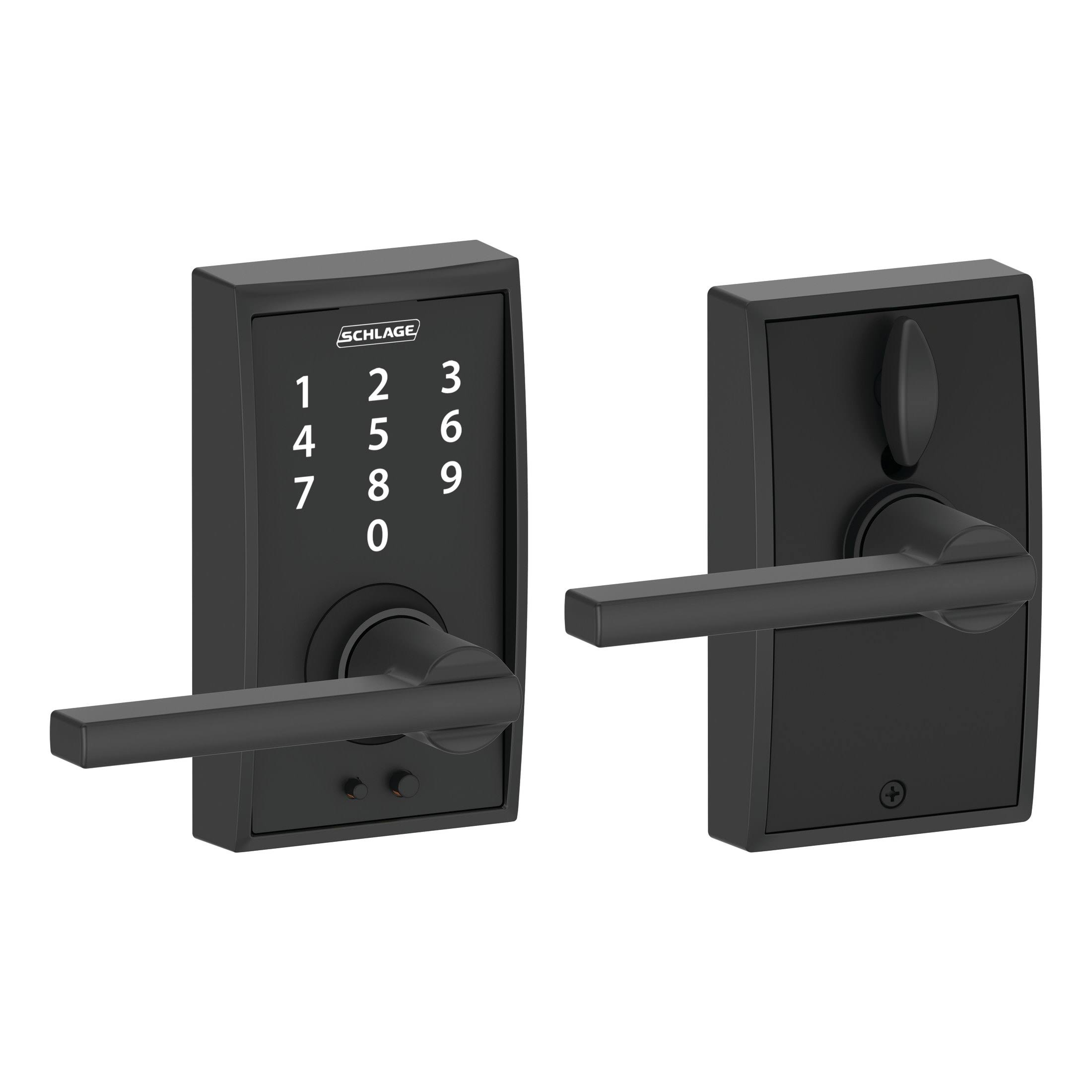 Schlage Century x Latitude Lever Touch Lock - Matte Black(Matte Black)