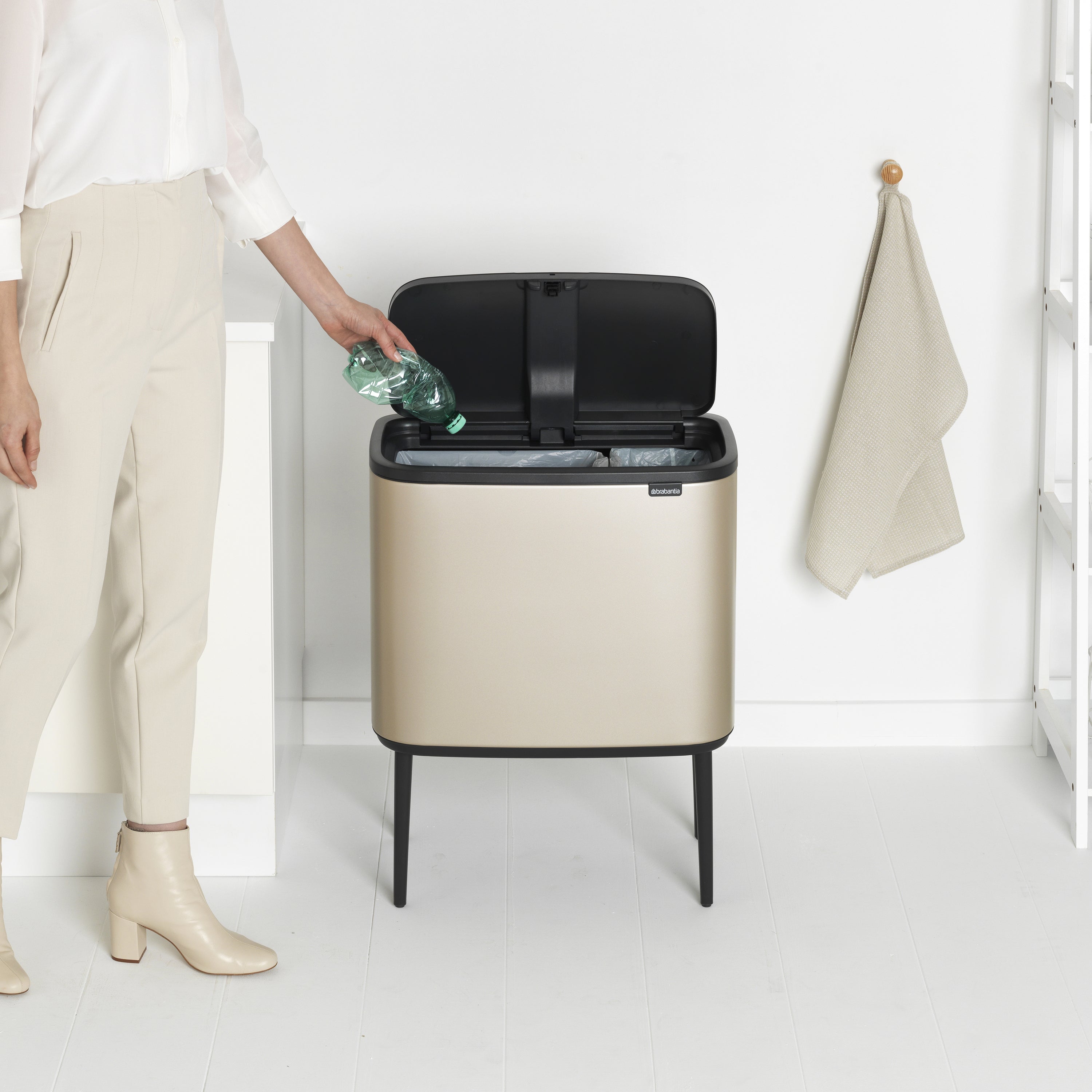 Brabantia Bo Touch Bin Afvalemmer 11 + 23 L - Metallic Gold