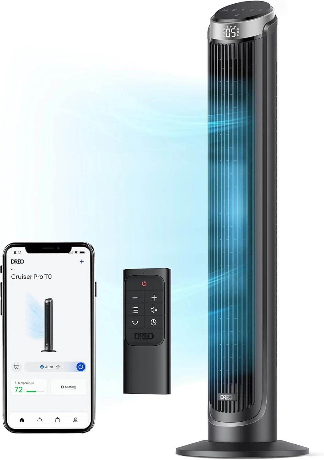 DREO Smart Tower Fan for Bedroom, 90° Oscillating 40