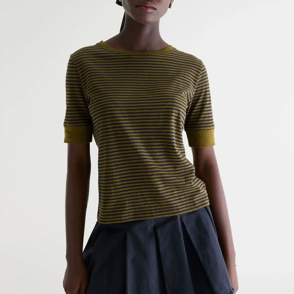 Bellerose - T-shirt slim à rayures Cias - Olive