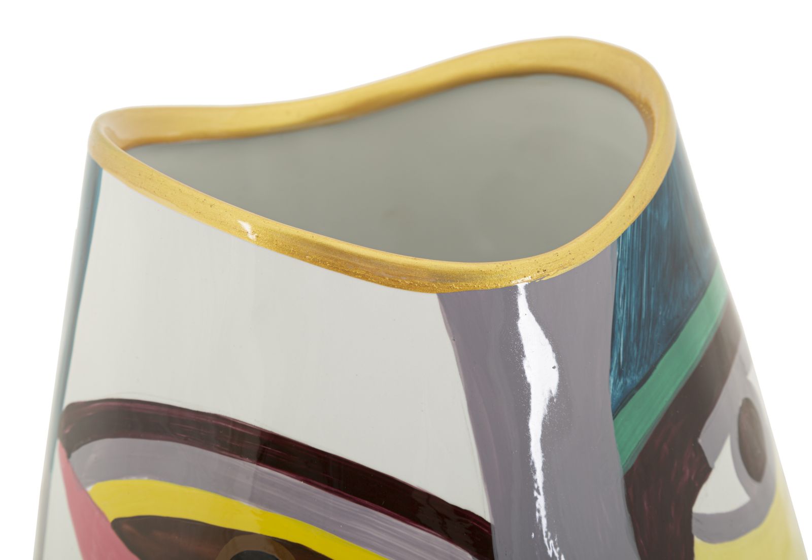 Veelkleurige keramische vaas cm ø 19x24,5