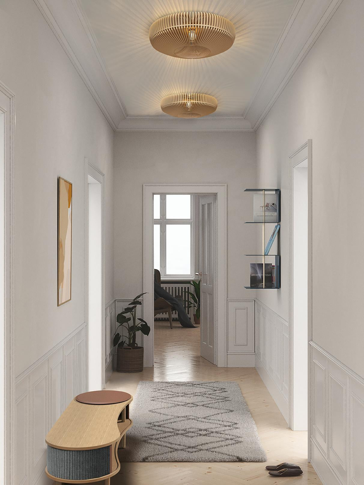 Clava Up Wood wandlamp large Ø49 donker eiken