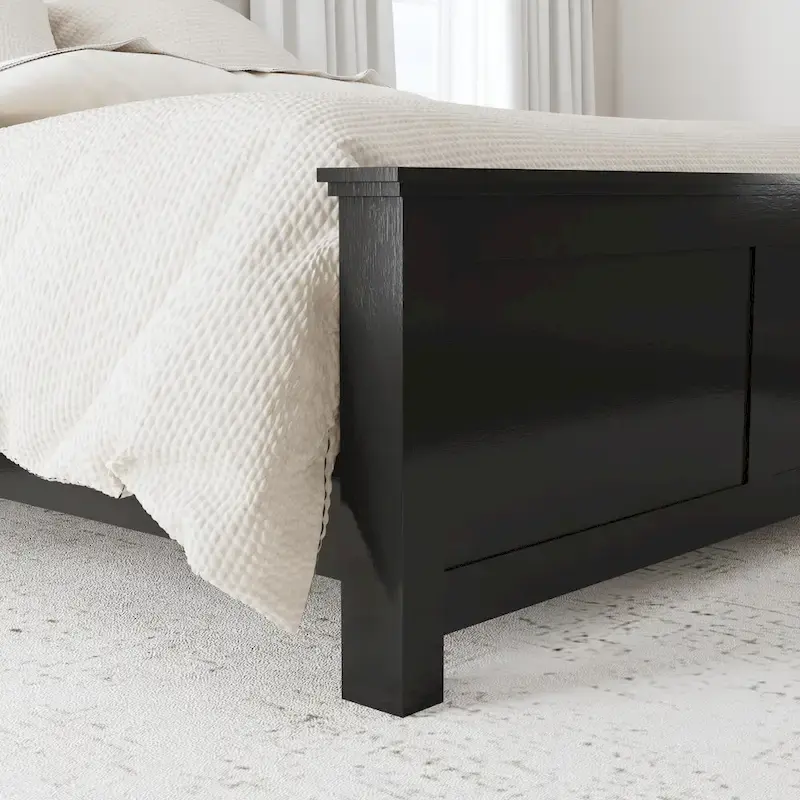 Homestyles Oak Park Black Wood Queen Bed and Nightstand Set - 2 Pieces