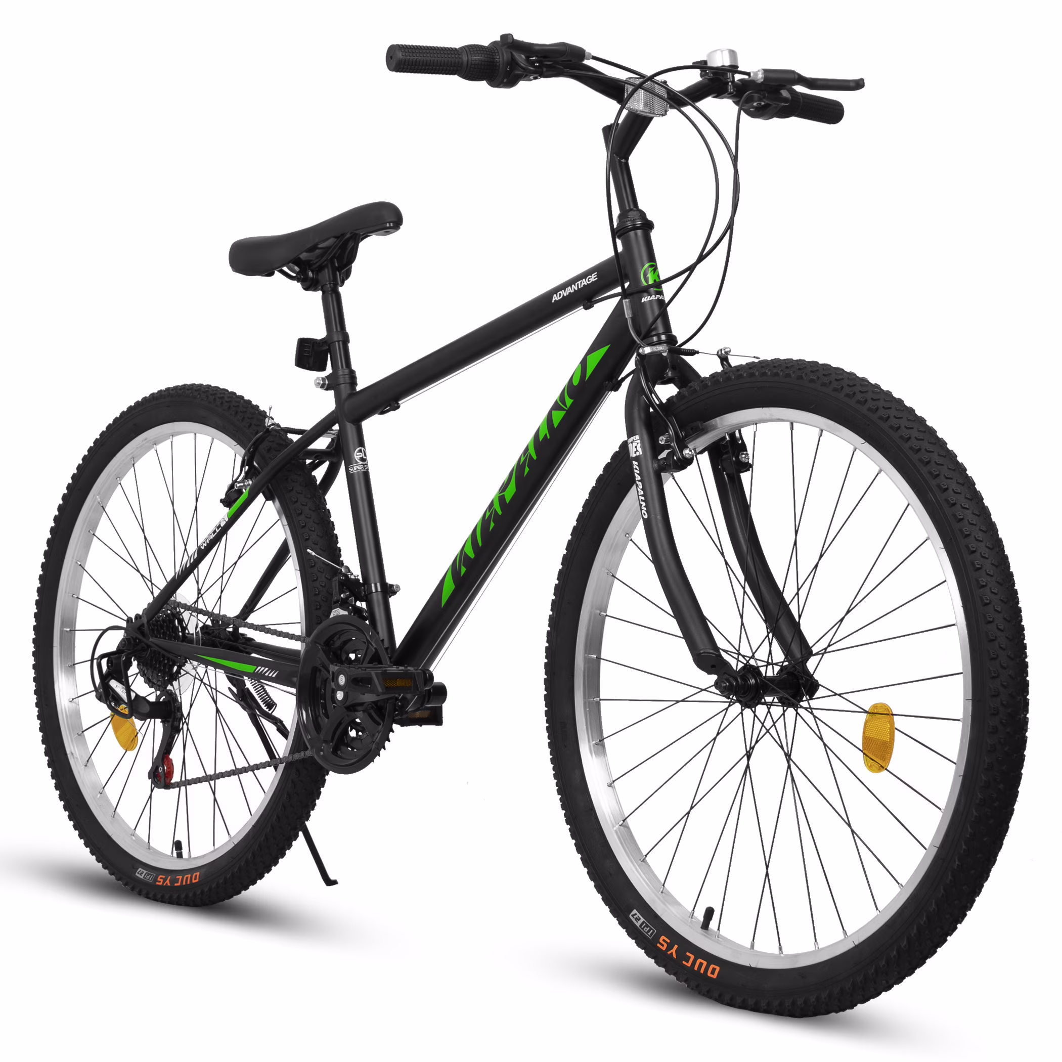 Aukfa 26" Mountain Bike for Men and Women, 21 - Speed High - Performance All - Terrain Bicycle with Dual V - Brakes, Green(Red - A)