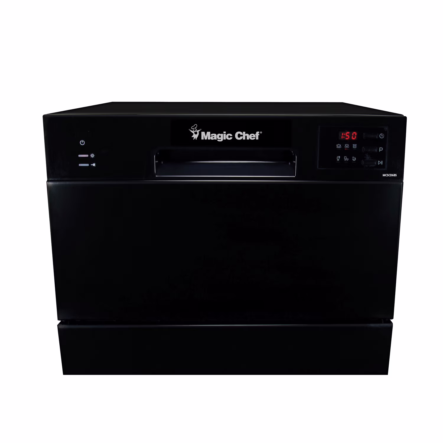 Magic Chef Energy Star 6-Place Setting Countertop Dishwasher (Model MCSCD6W5)  Fits under cabinetry as it sits 17.2
