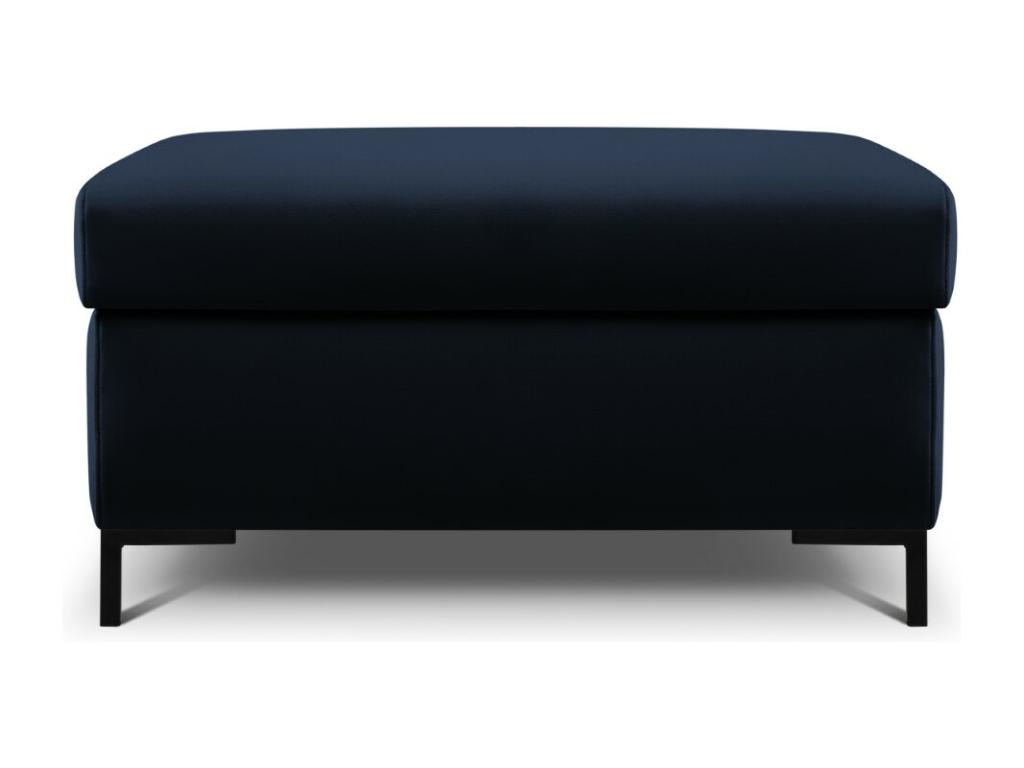 Casaplu - Puf con baúl "Yanis" de terciopelo azul regio - 87x72x46cm