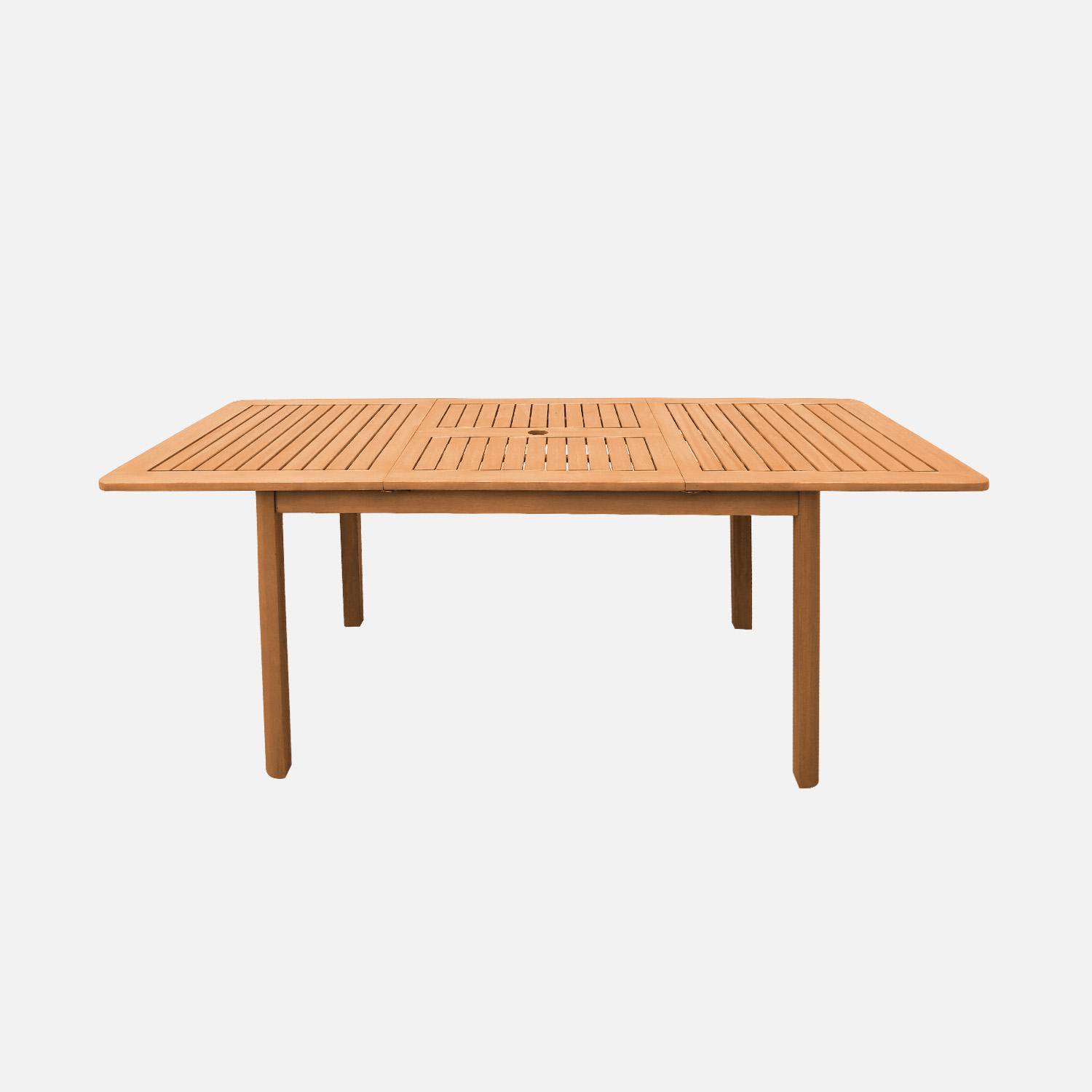 Arbo - Mesa de jardín extensible de madera de eucalipto, 4-6 plazas
