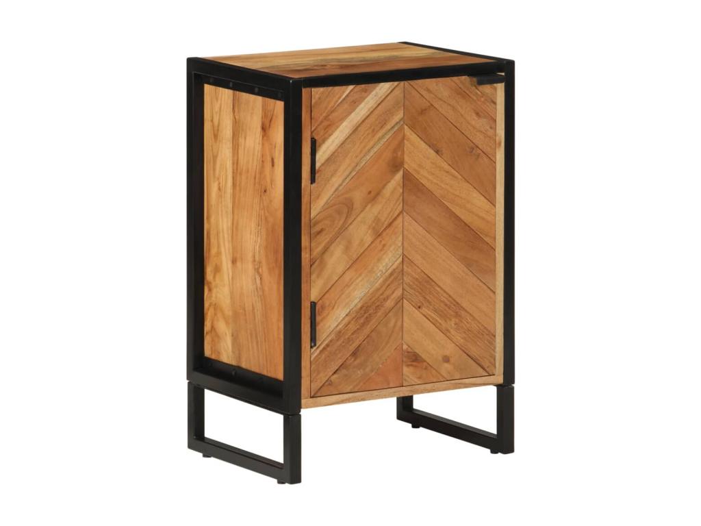 Mueble de baño madera maciza de acacia y hierro 40x30x60 cm
