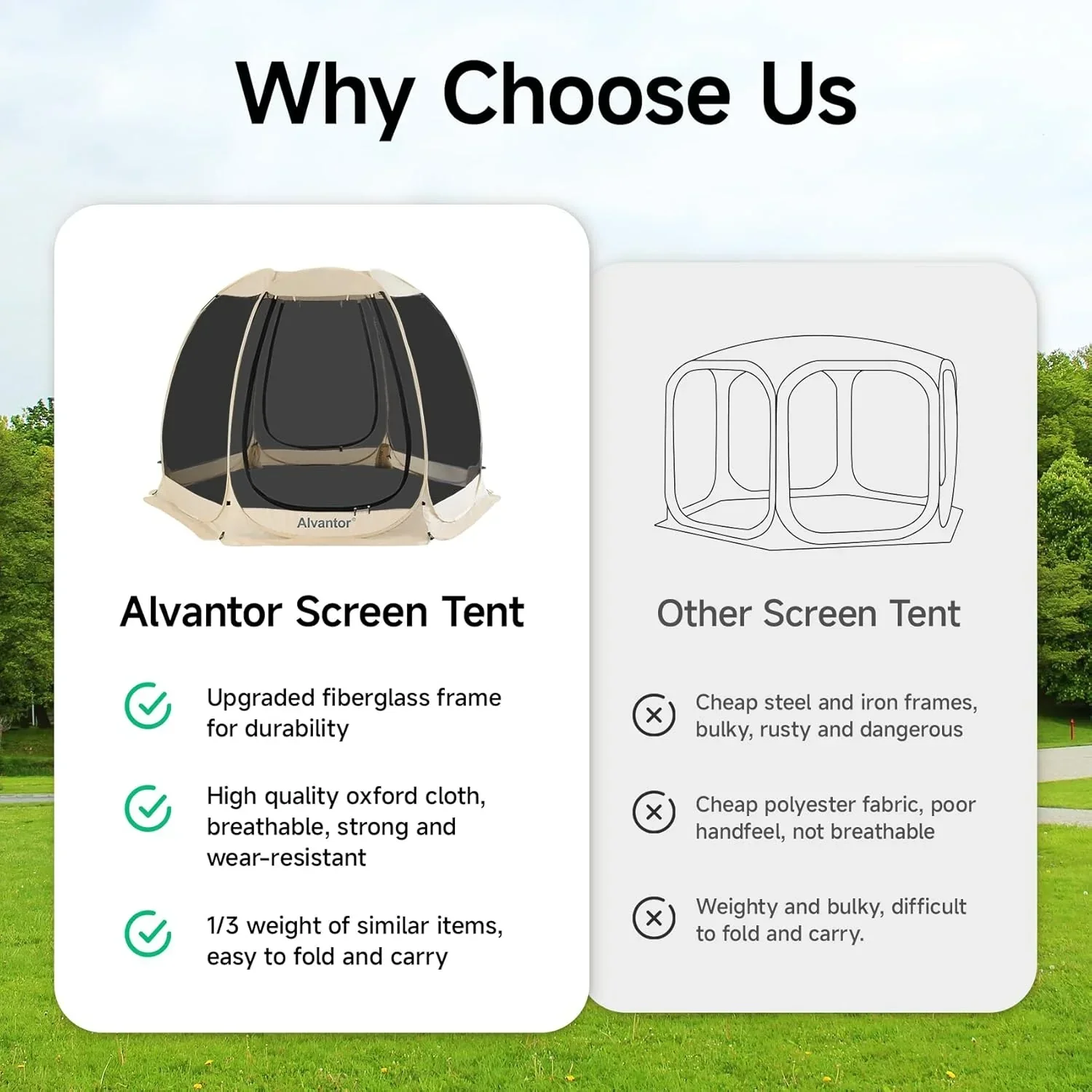 Screen gazebo sleeps 6-10-15 people Igloo-style canopy tent mosquito net on the sides Perfect