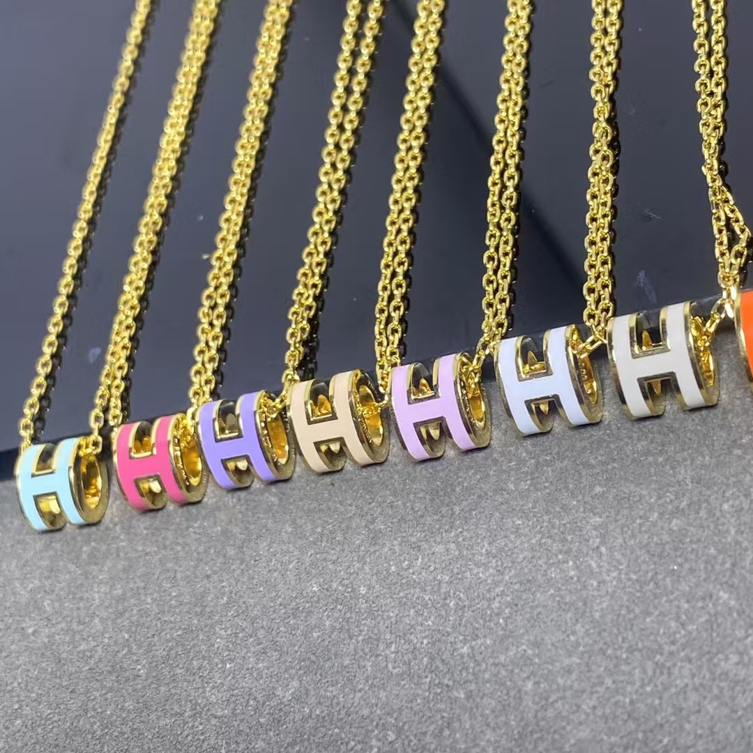 Hermes Mini Enamel H Pendant Necklace - Original Replica Club