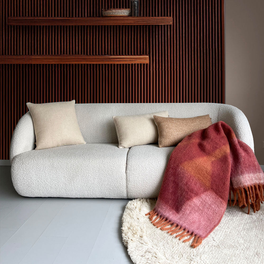 Malagoon Double Face Wool Sierkussen 60 x 35 cm - Beige