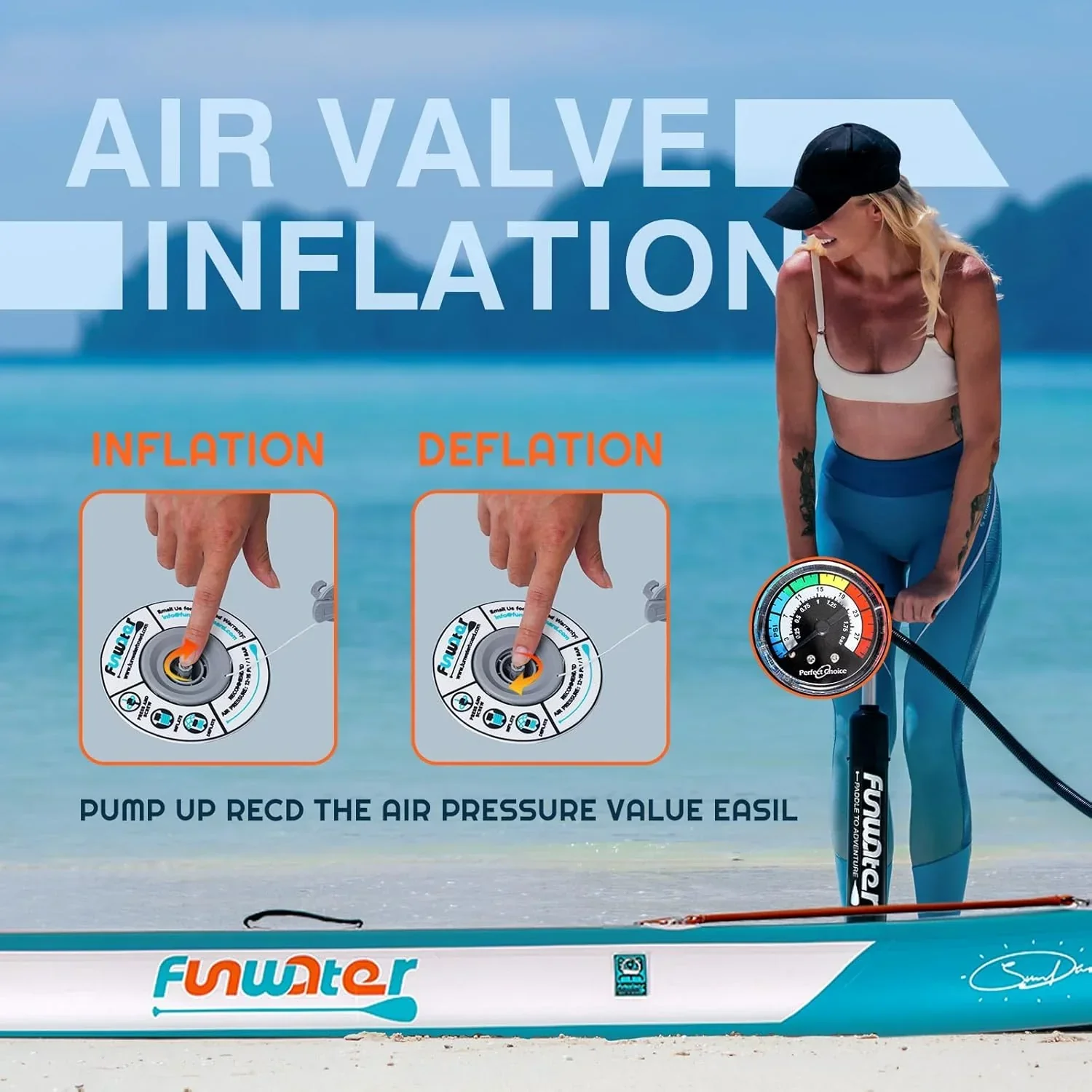 FunWater Inflatable Stand Up Paddle Board, 11 ft x 32 in x 6 in - SUP Paddle Accessories - Image 78 FunWater Inflatable Stand Up Paddle Board, 11 ft x 32 in x 6 in - SUP Paddle Accessories - Image 78