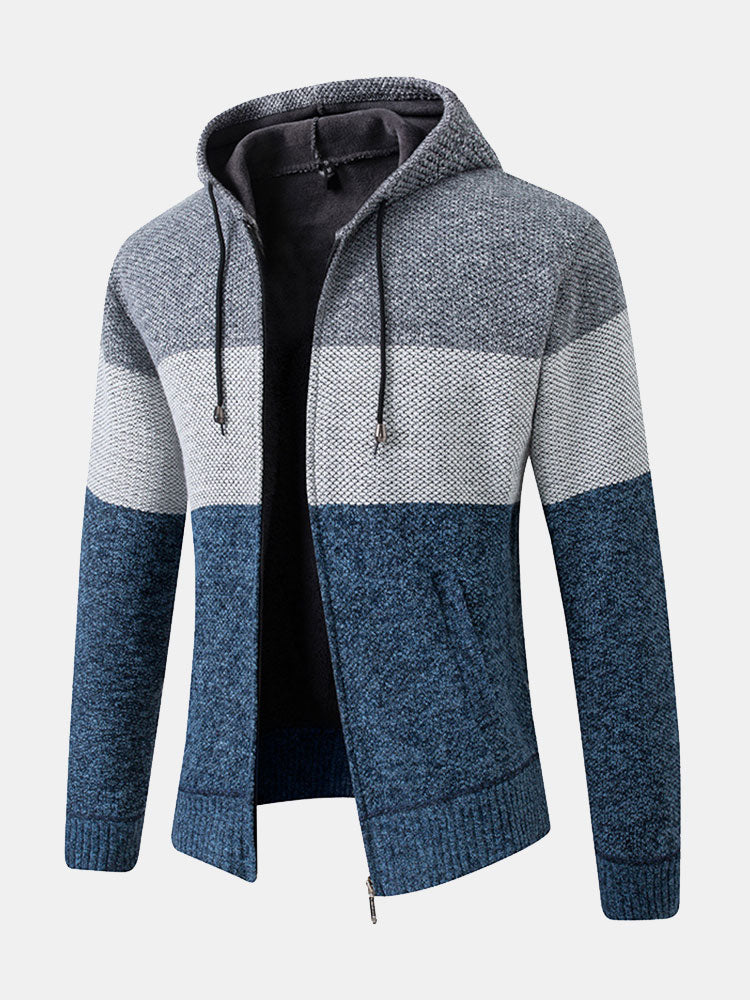 Color Block Hooded Sweater
