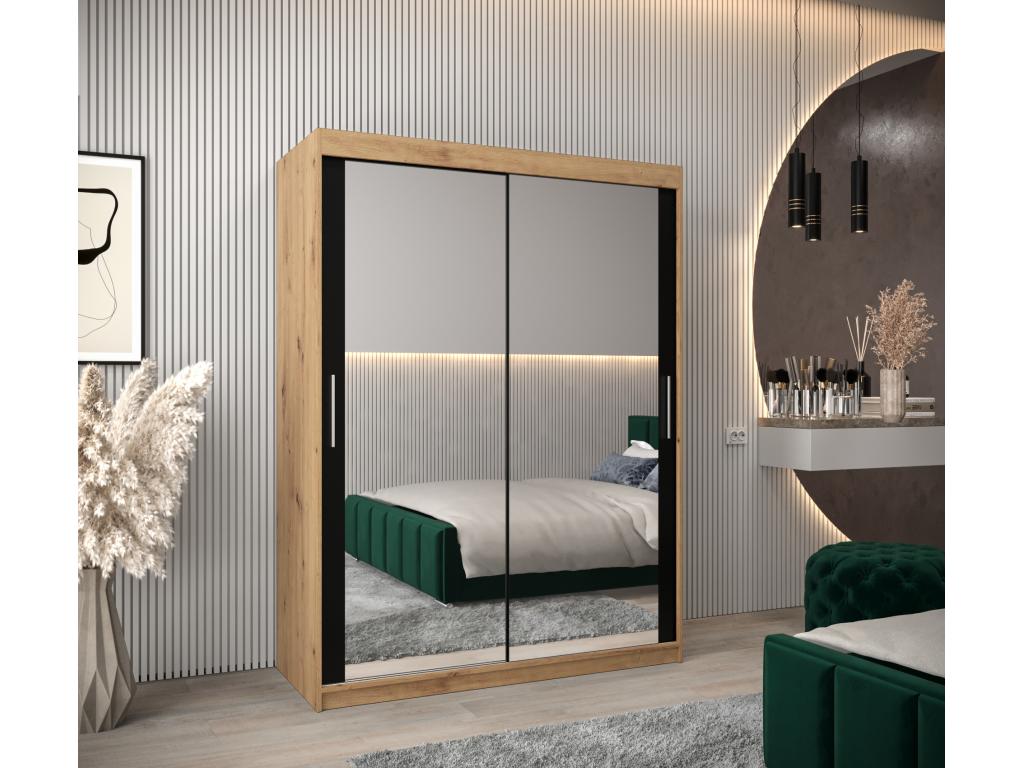 Armario Tokyo 3 de puertas correderas 200/150/62 2 puertas (artisan/negro)