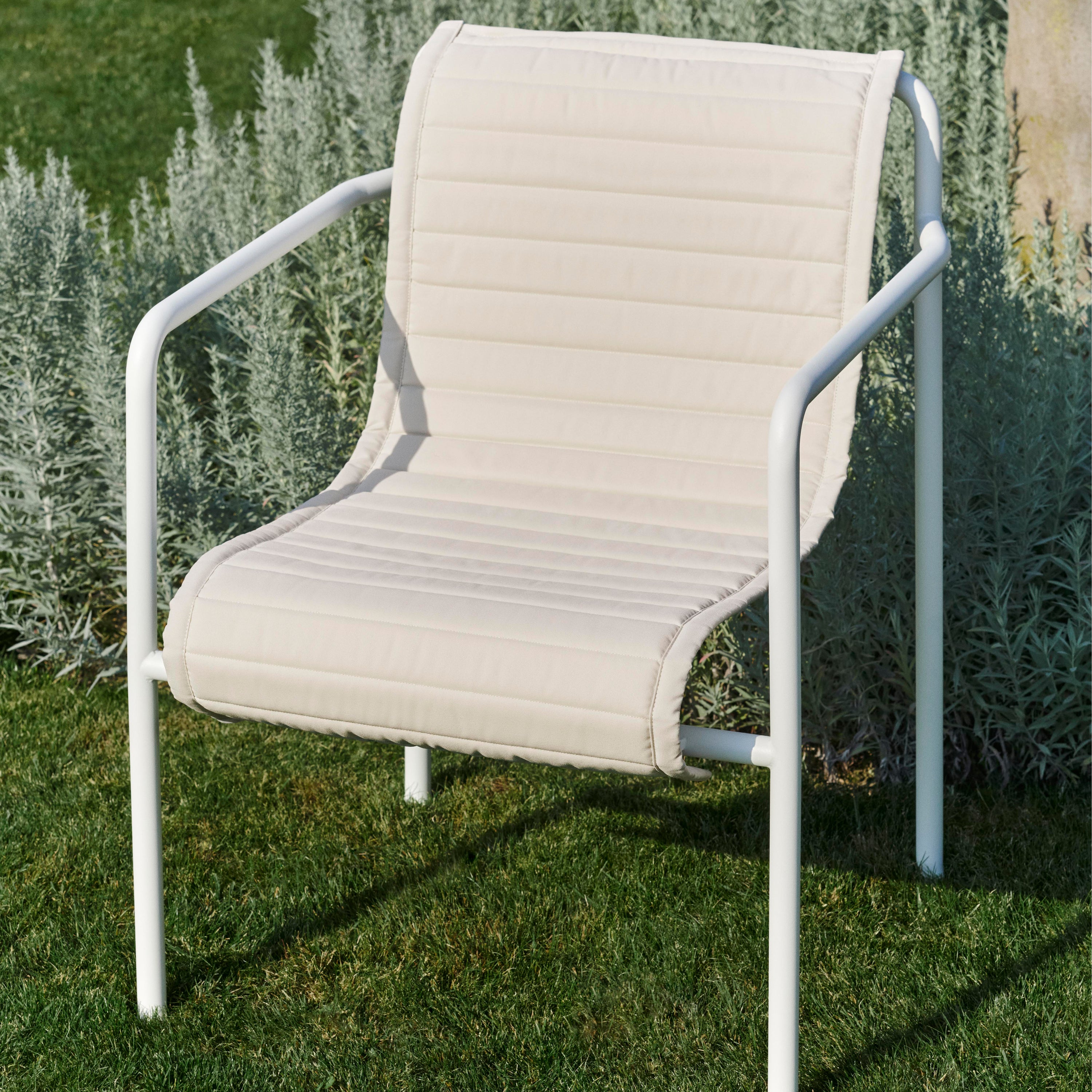 HAY Palissade Quilted Kussen voor Tuinstoel - Crème Wit