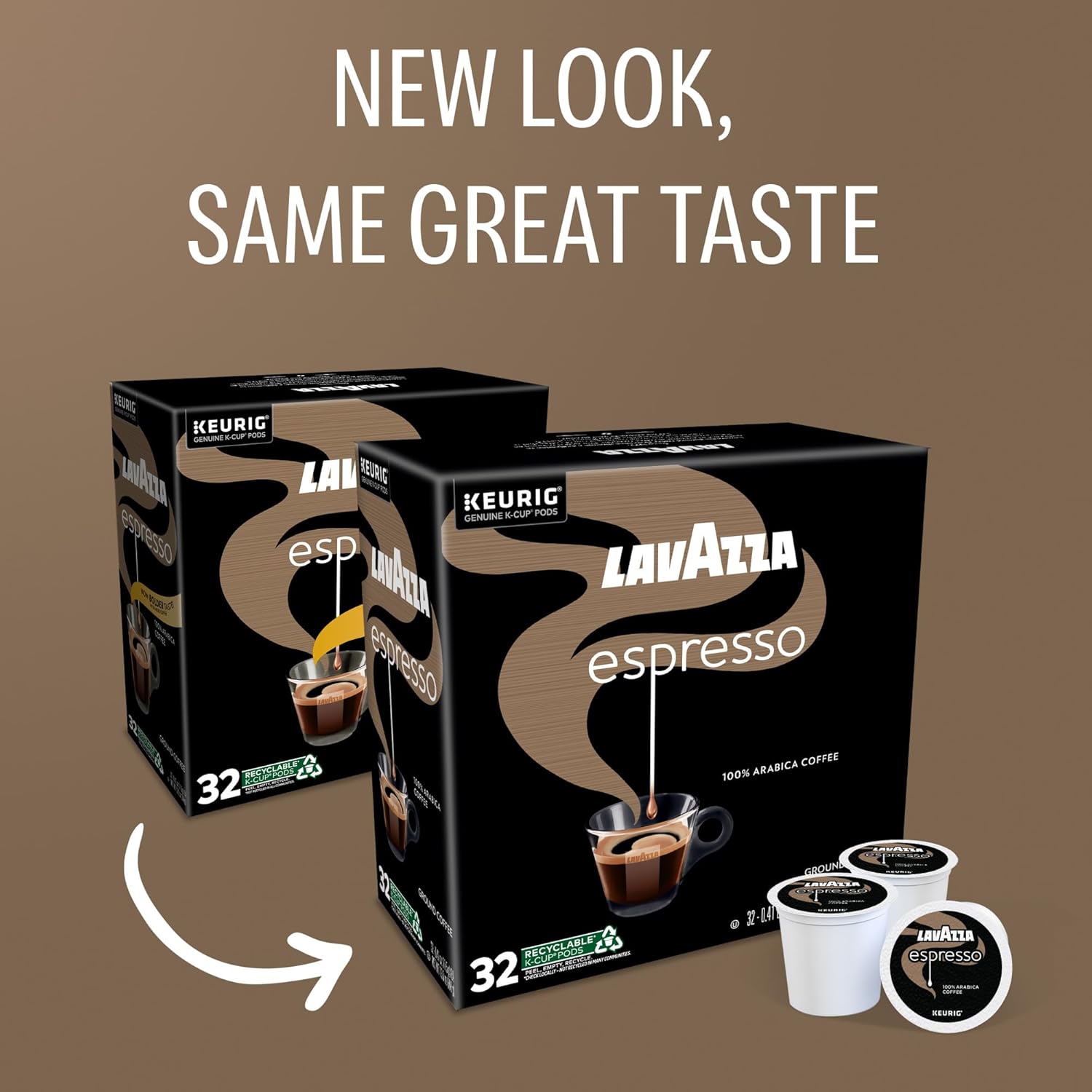 Lavazza Espresso. Single-Serve Keurig K-Cup Pods. Medium Roast Coffee. 32-Count Box