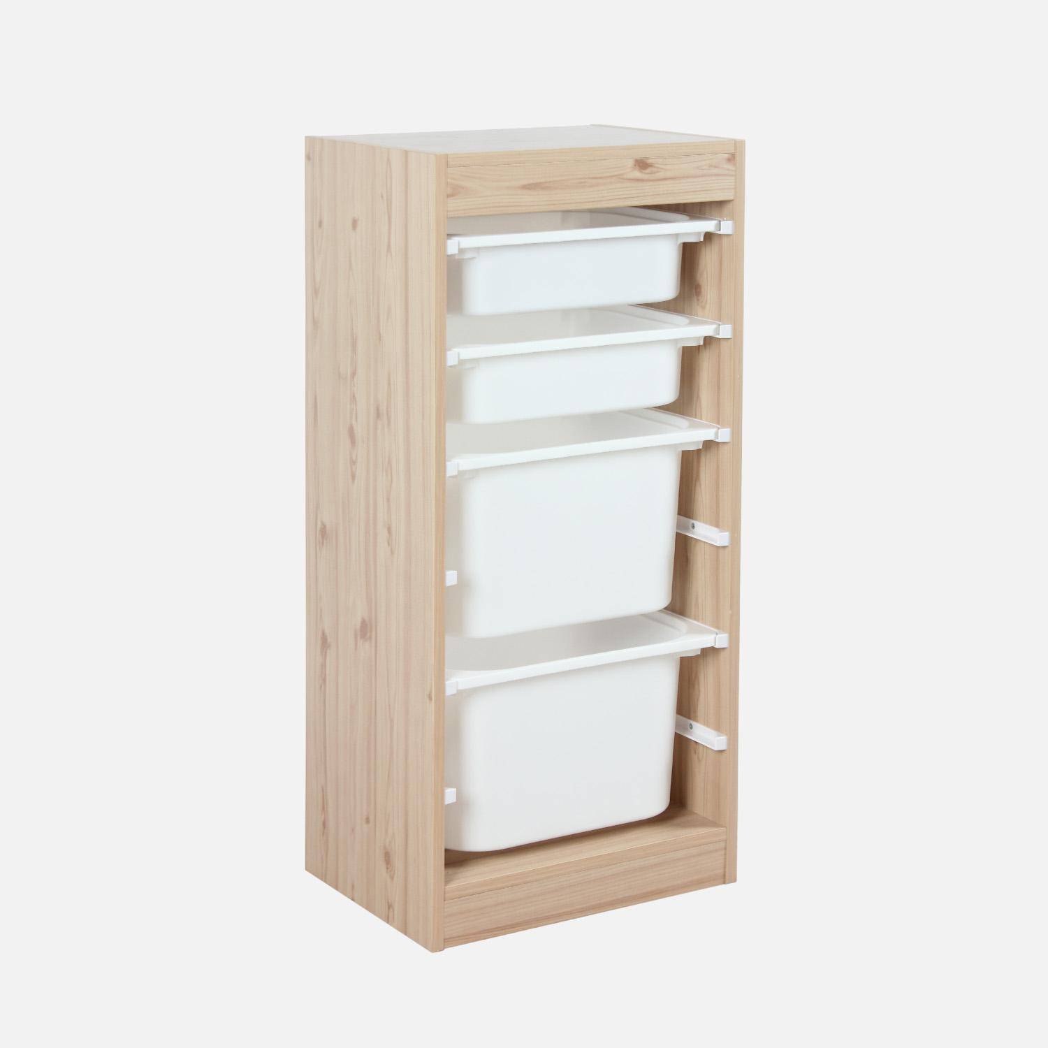 Sora x2 - Mueble de almacenamiento infantil 4 cajas, set de 2
