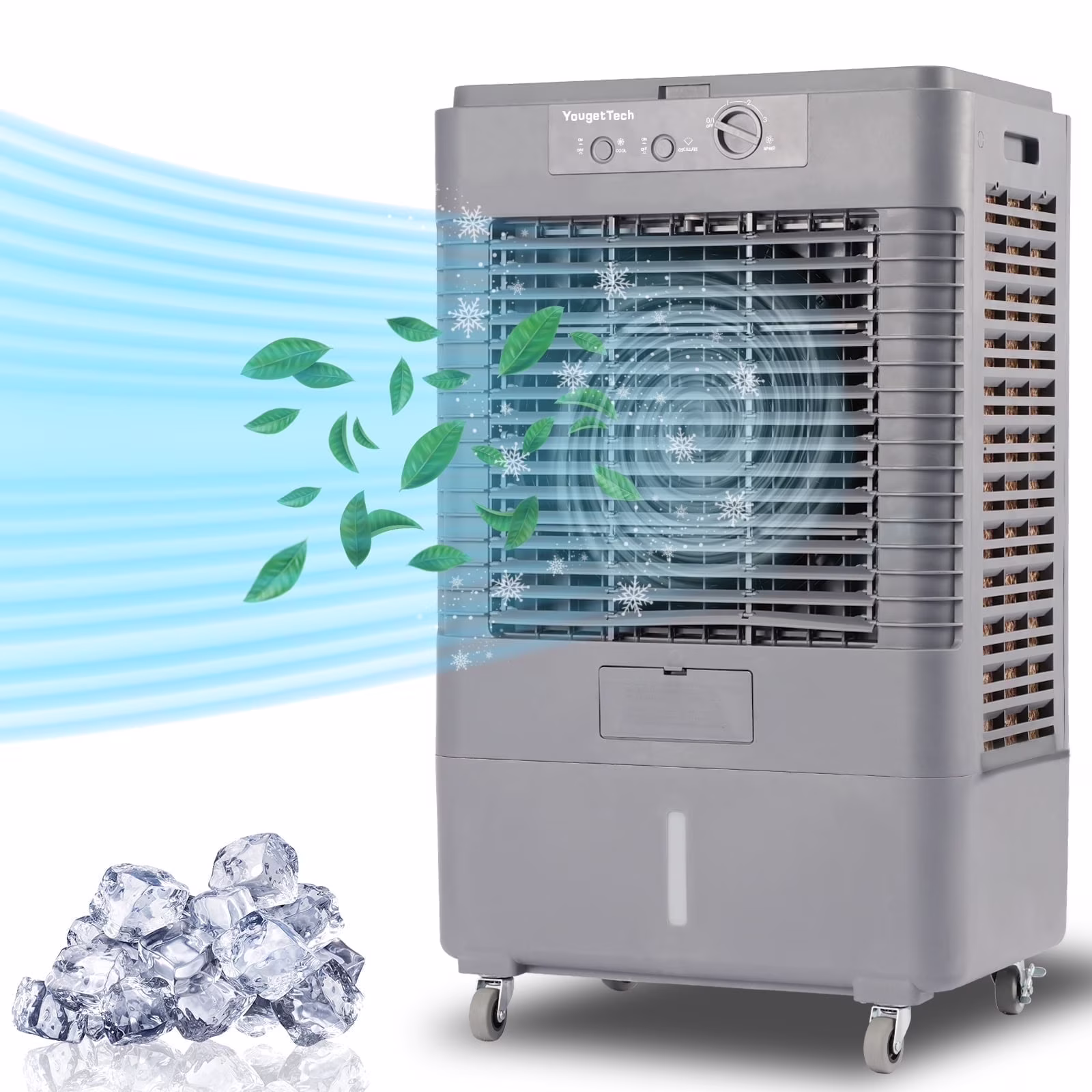 Yougettech 37'' Portable 3000CFM Evaporative Air Cooler(7.9 gal)