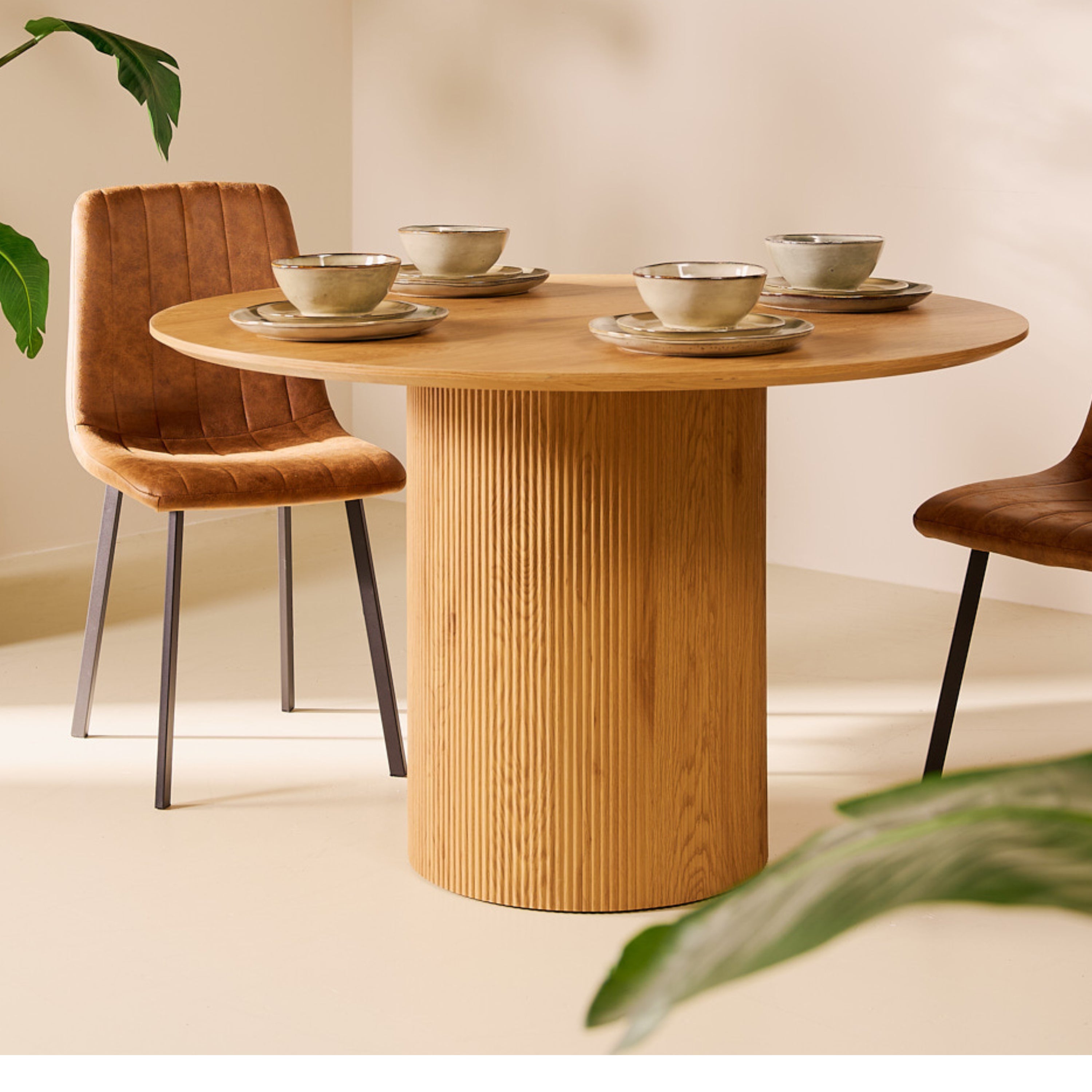 by fonQ Fiss Eettafel - Ø 120 cm - Naturel