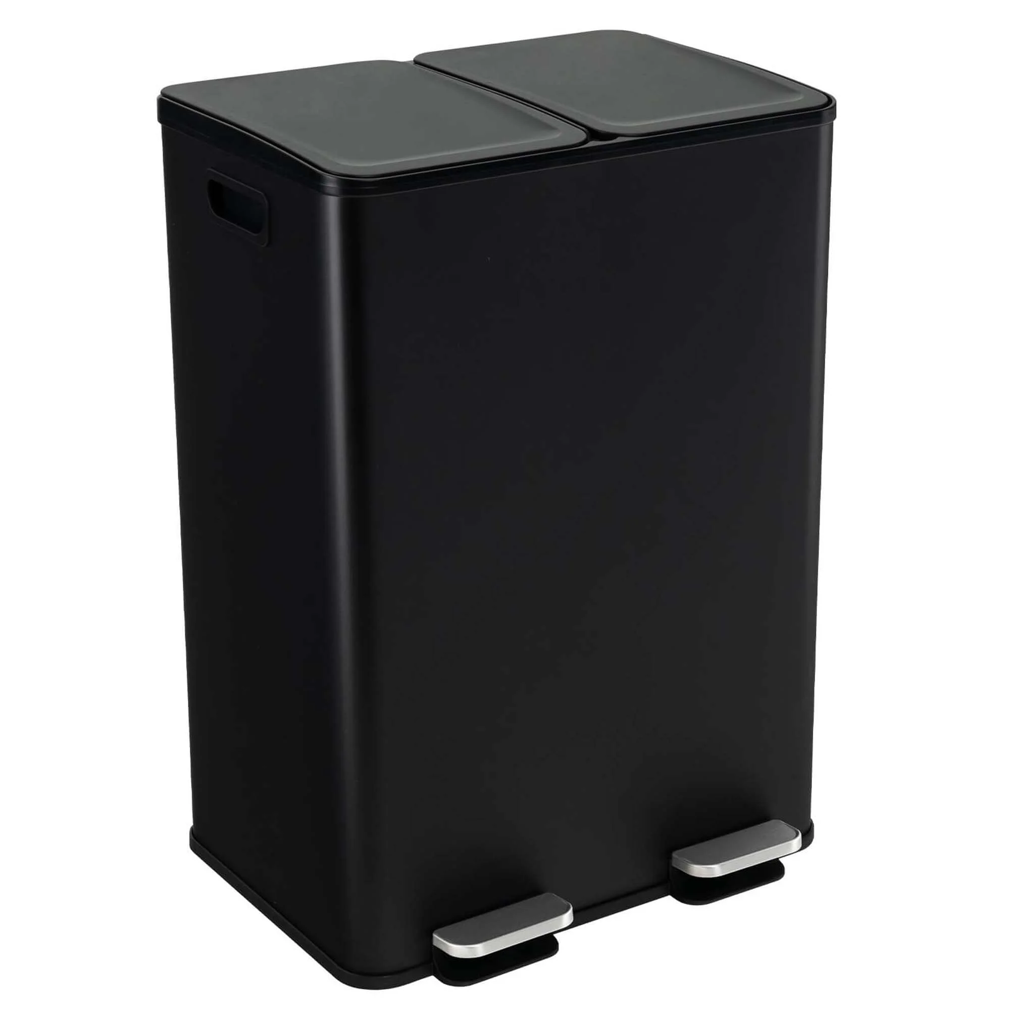 Costway 16 Gallon Dual Step Trash Can Recycle Bin Stainless Steel Bucket Pedal Silver - Image 30