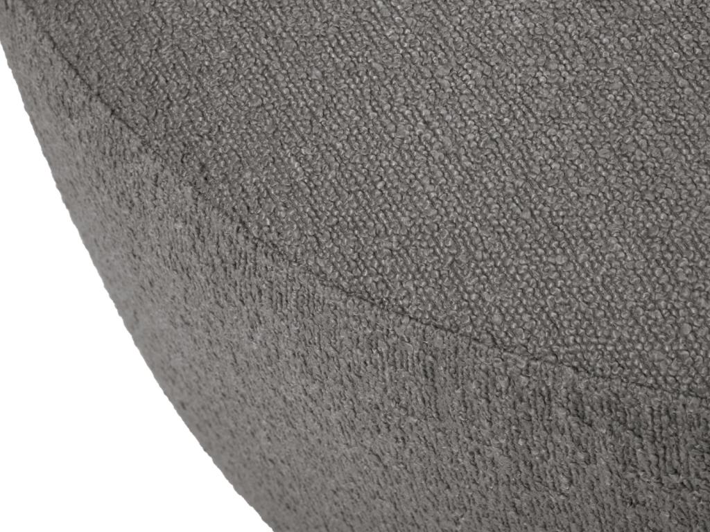 Mubdelu - Puf giratorio "Adam" de tejido bouclé gris oscuro - 80x80x36cm