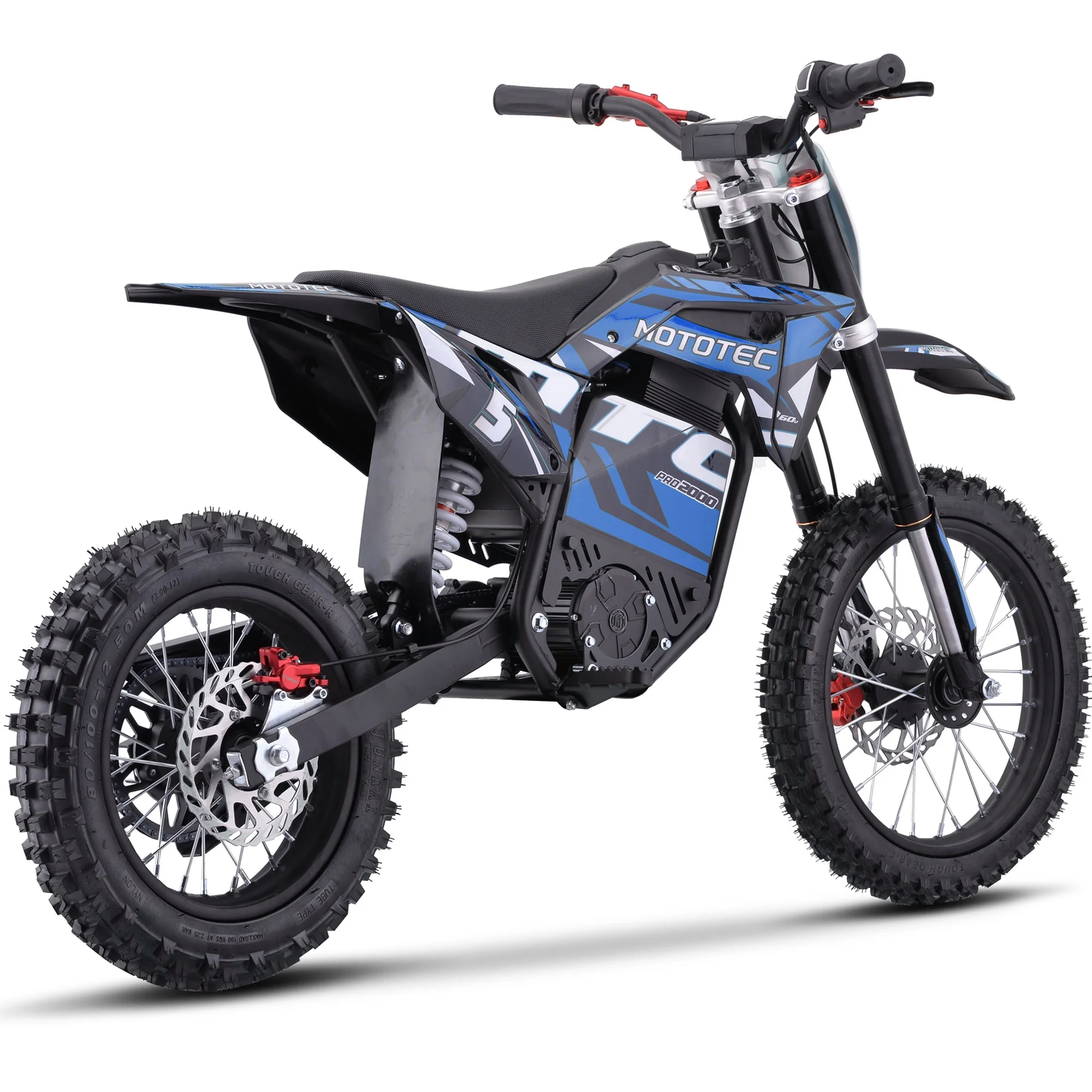 MotoTec 60v Pro Electric Dirt Bike 2000w Lithium Blue - Image 3