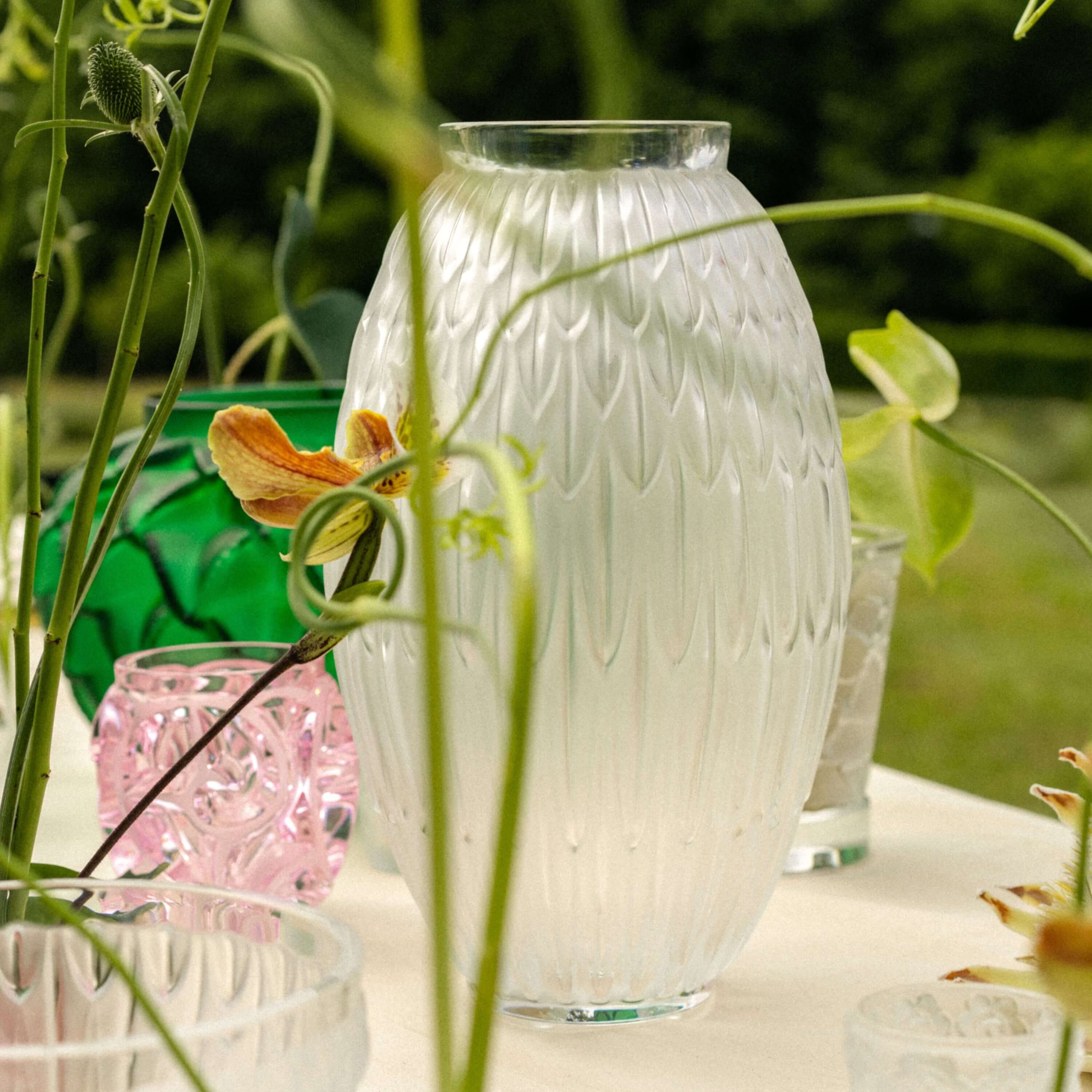 VASE PLUMES GRAND MODÈLE - CRISTAL INCOLORE