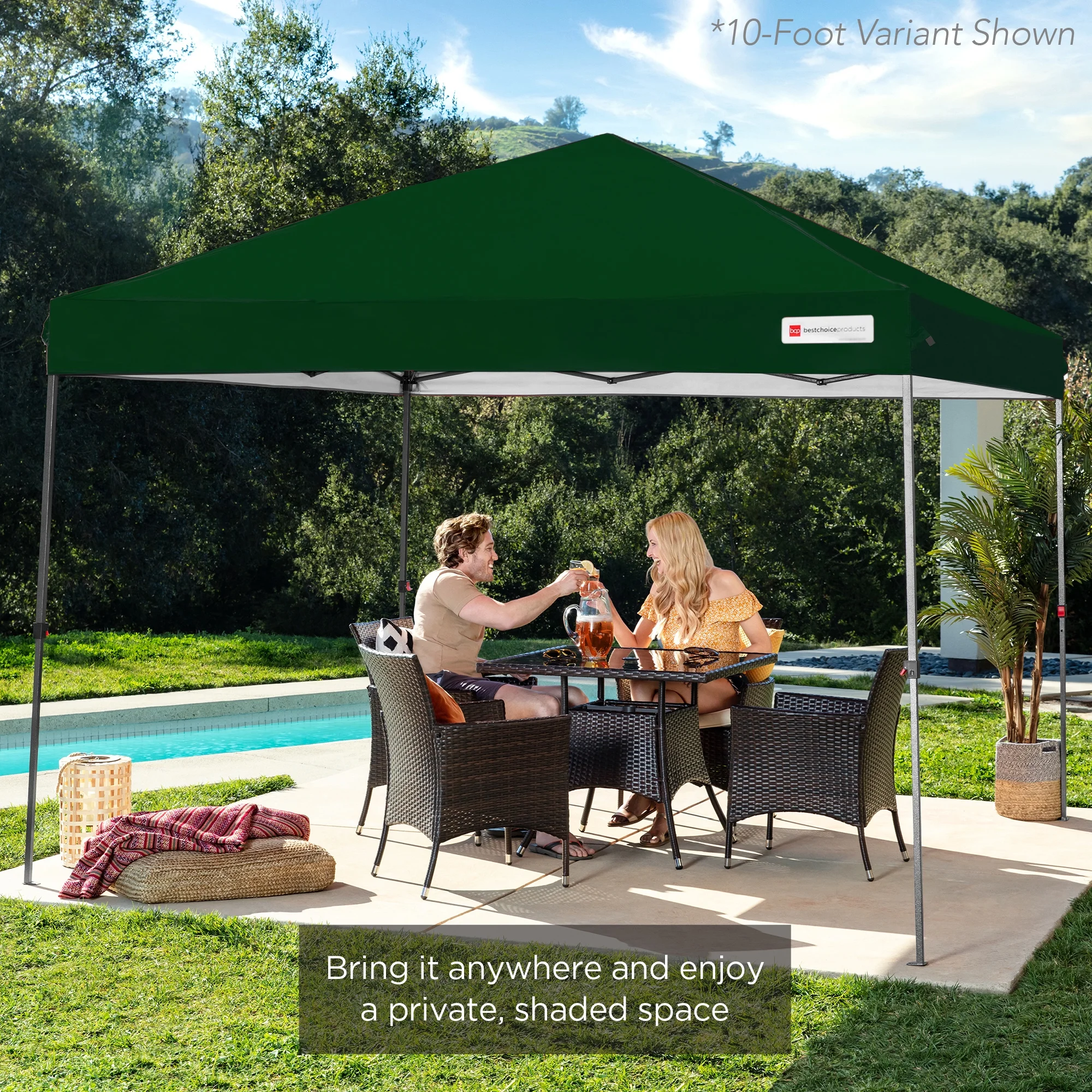 Best Choice Products 12x12ft Easy Setup Pop Up Canopy w/ 1-Button Setup, Wheeled Case, 4 Weight Bags - Navy Blue - Image 139