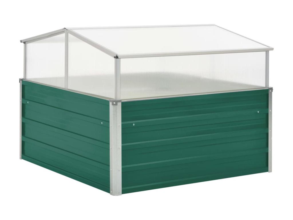Invernadero de acero galvanizado verde 100x100x77 cm