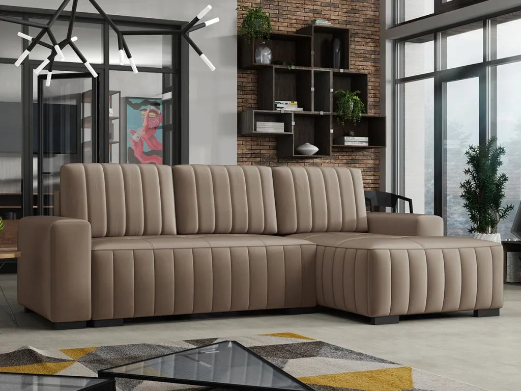 Sofá rinconero Alkifurniturees 154 De color marrón claro Función de descanso 240x140x85cm STDG94916