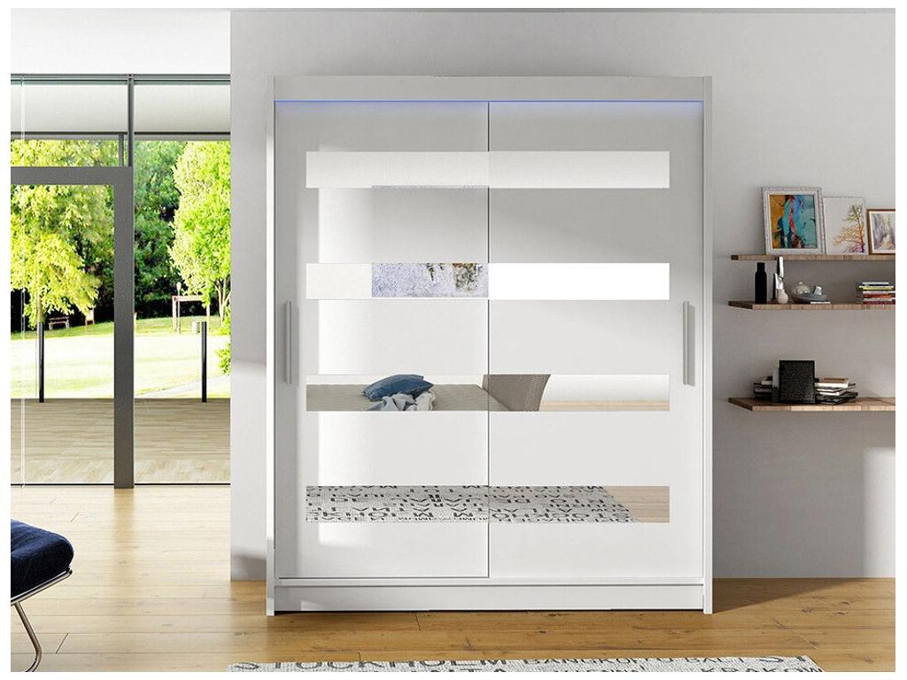 Armario Abodeia 136 - Blanco - 200x150x58cm - Puertas de armario Correderas