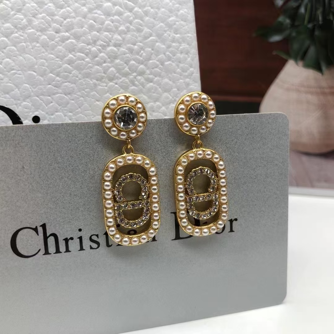 Dior Vintage Rectangle CD Earrings - Original Replica Club